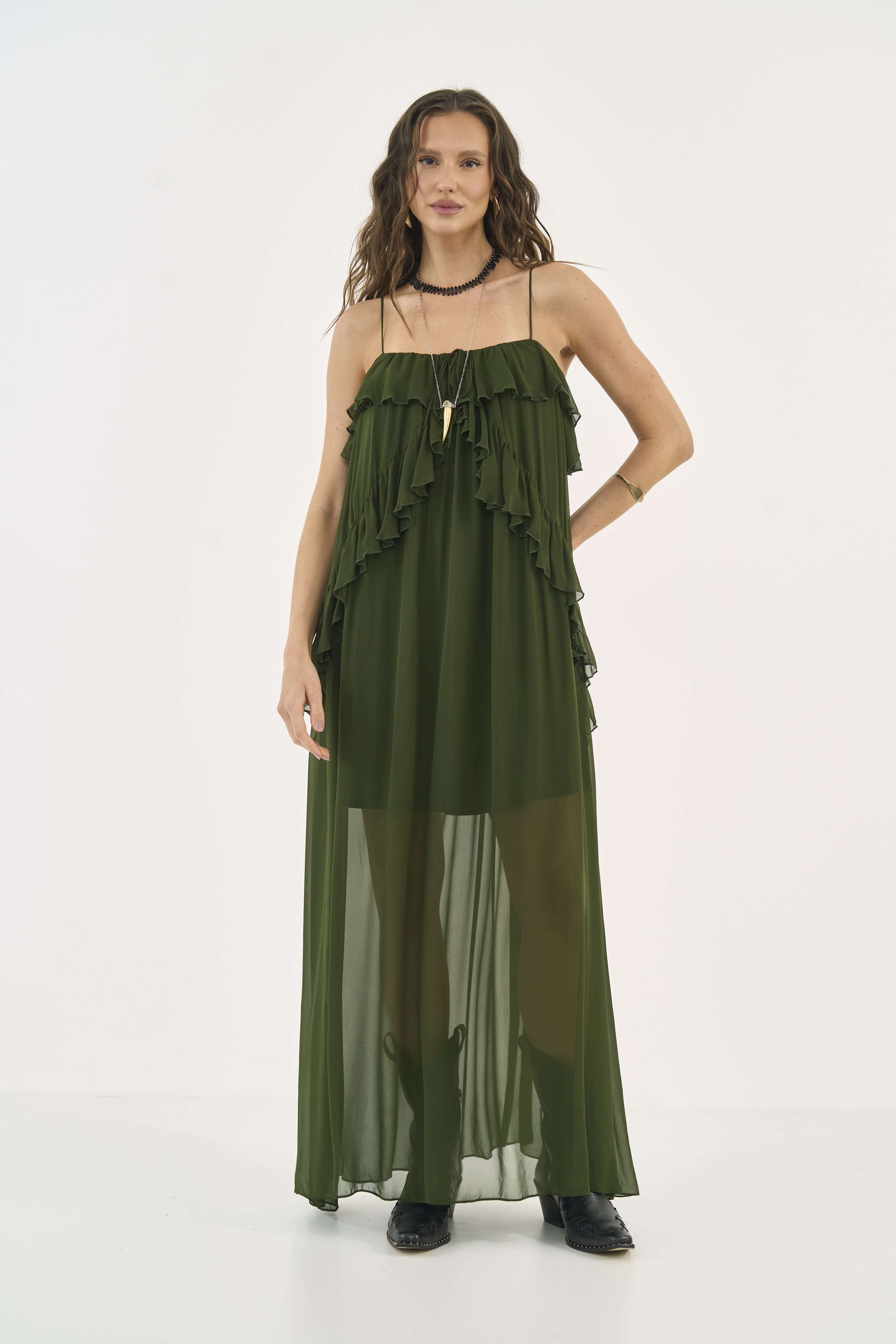 VESTIDO COLCCI JEANS M VERDE ÉDEN