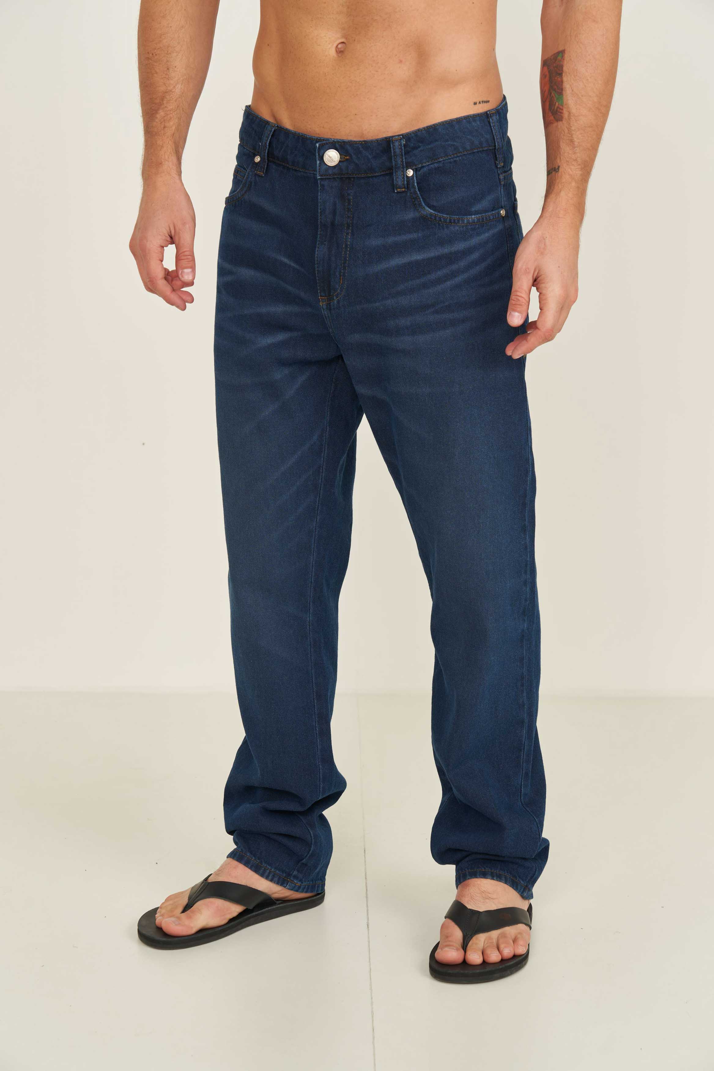 CALÇA JEANS RETA 46 INDIGO