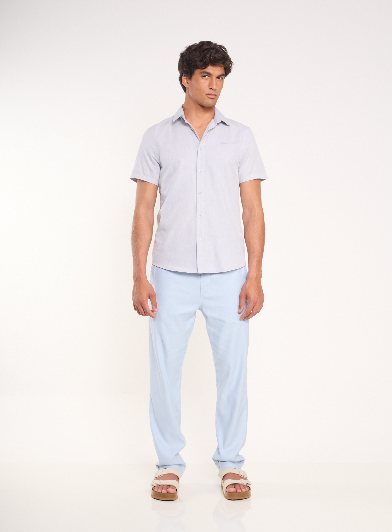 CAMISA RELAX G CINZA/BRANCO
