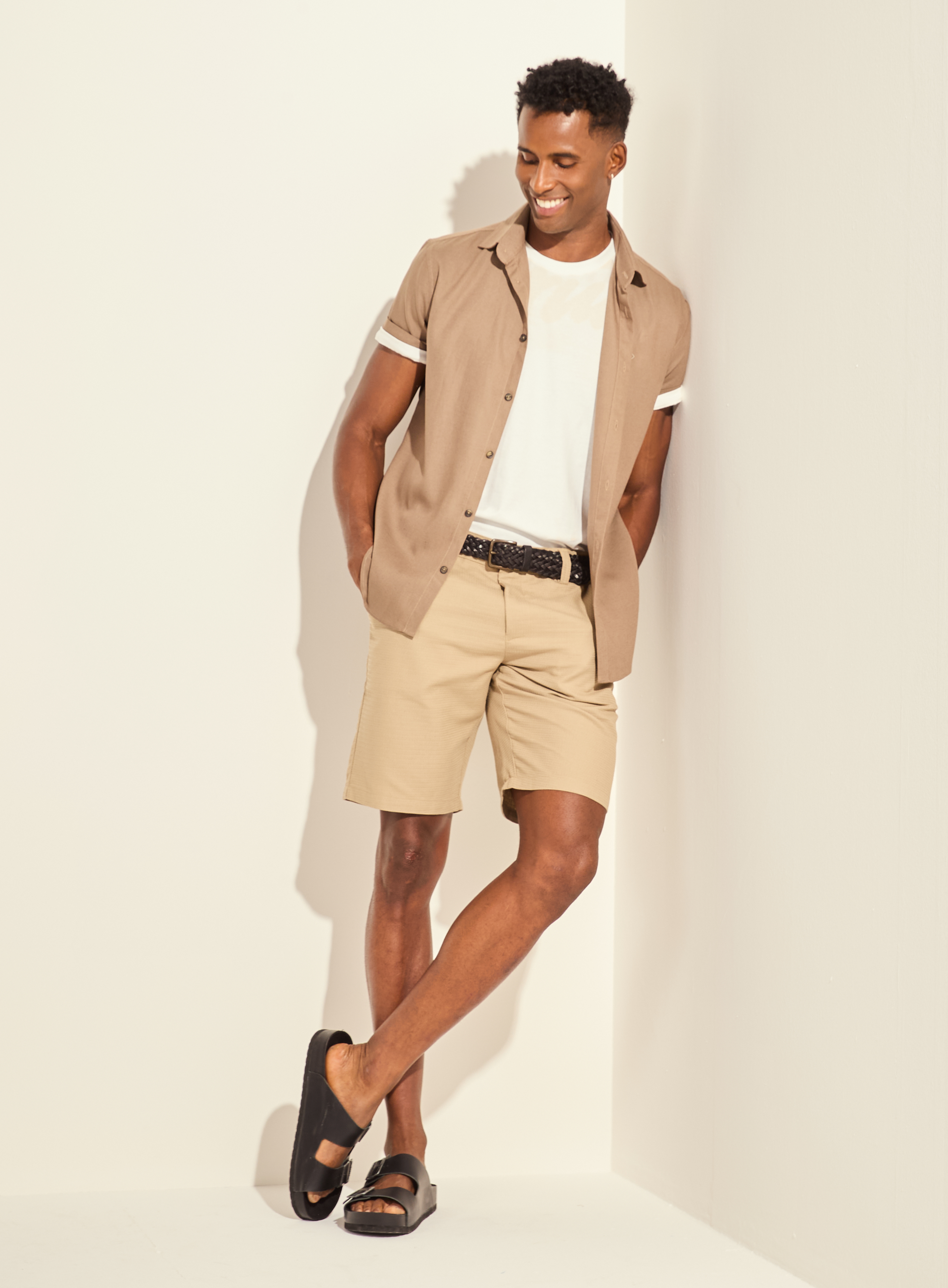 CAMISA LINHO ST BARTHS G BEGE CINZAS