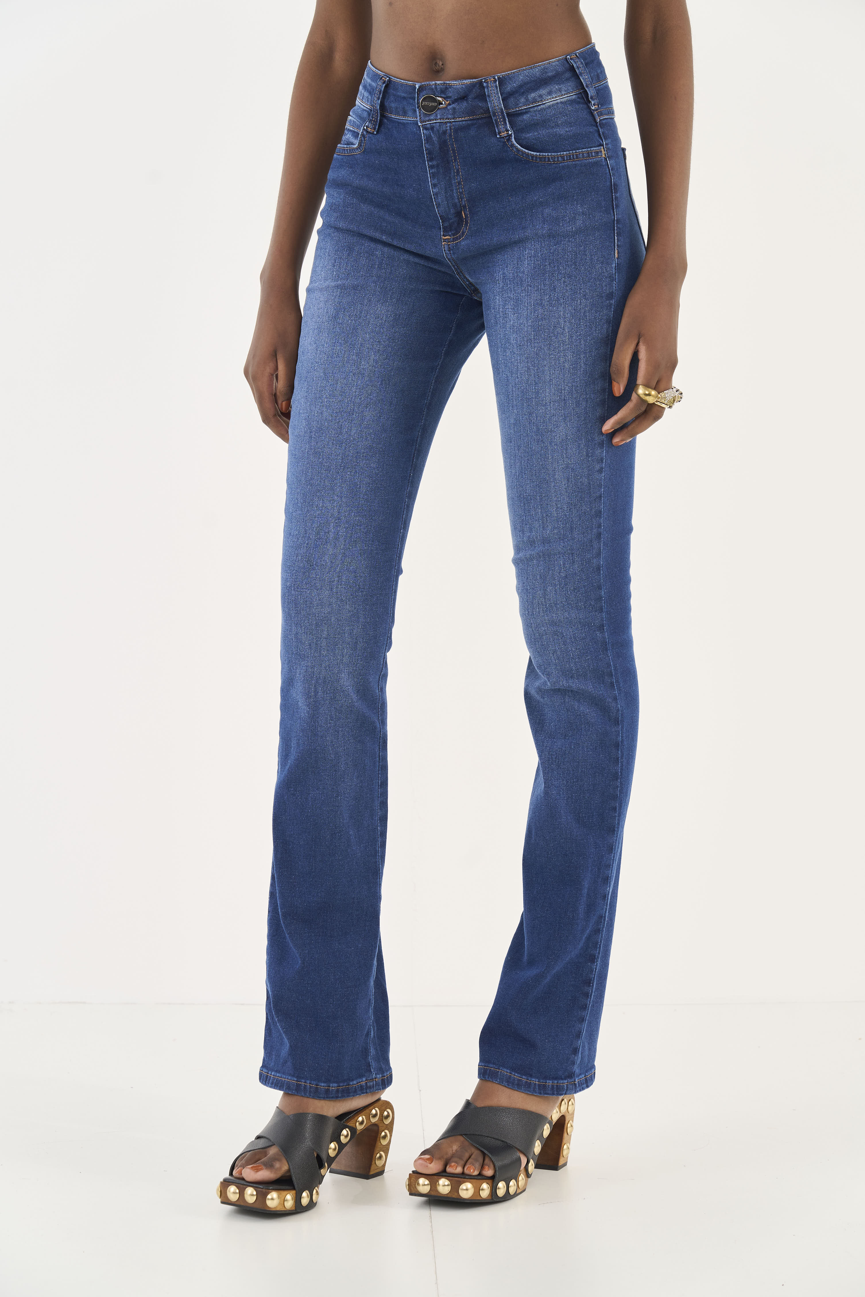 CALÇA JEANS BIA RETA 42 INDIGO