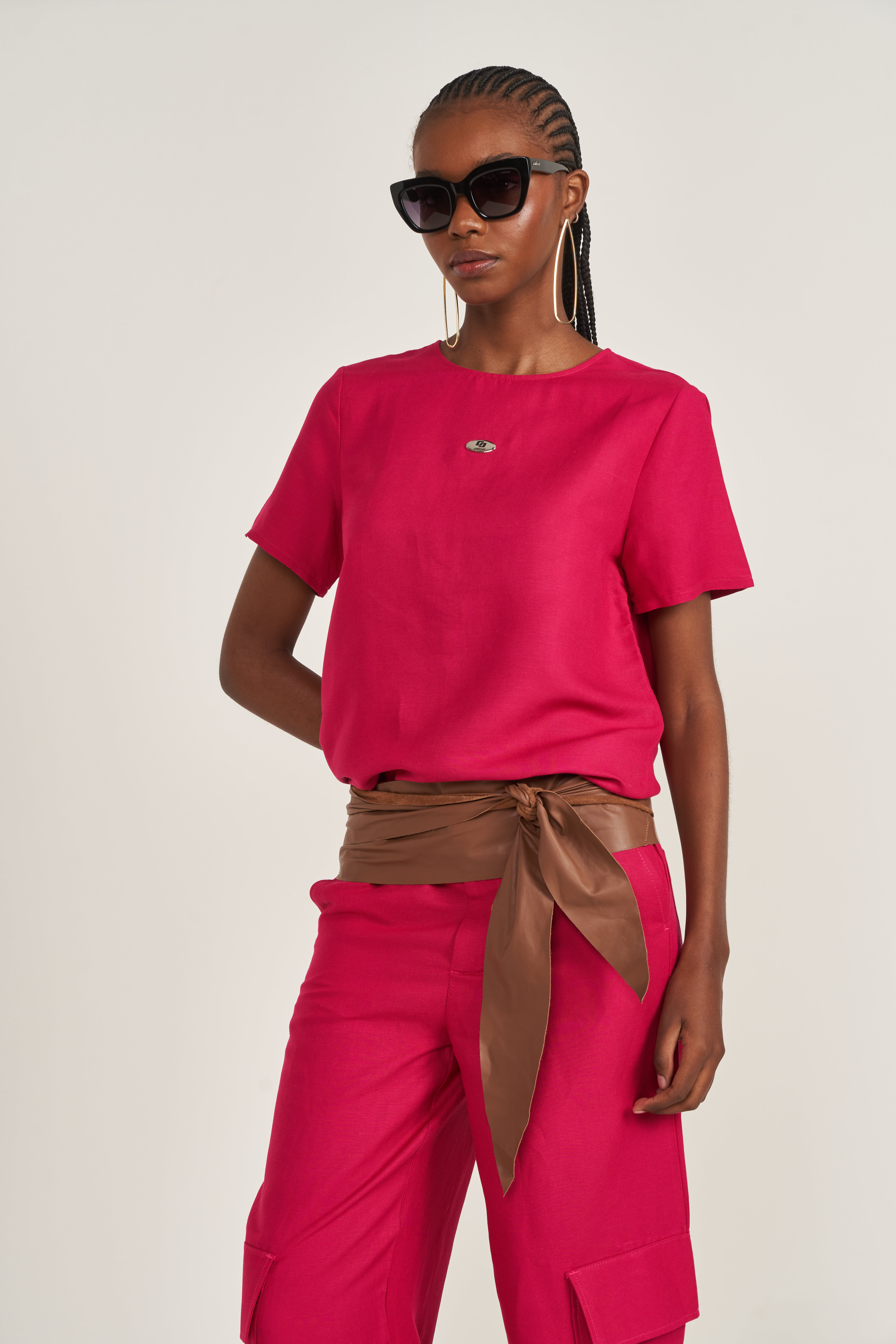 CAMISETA LINHO M ROSA PINK SOUQ