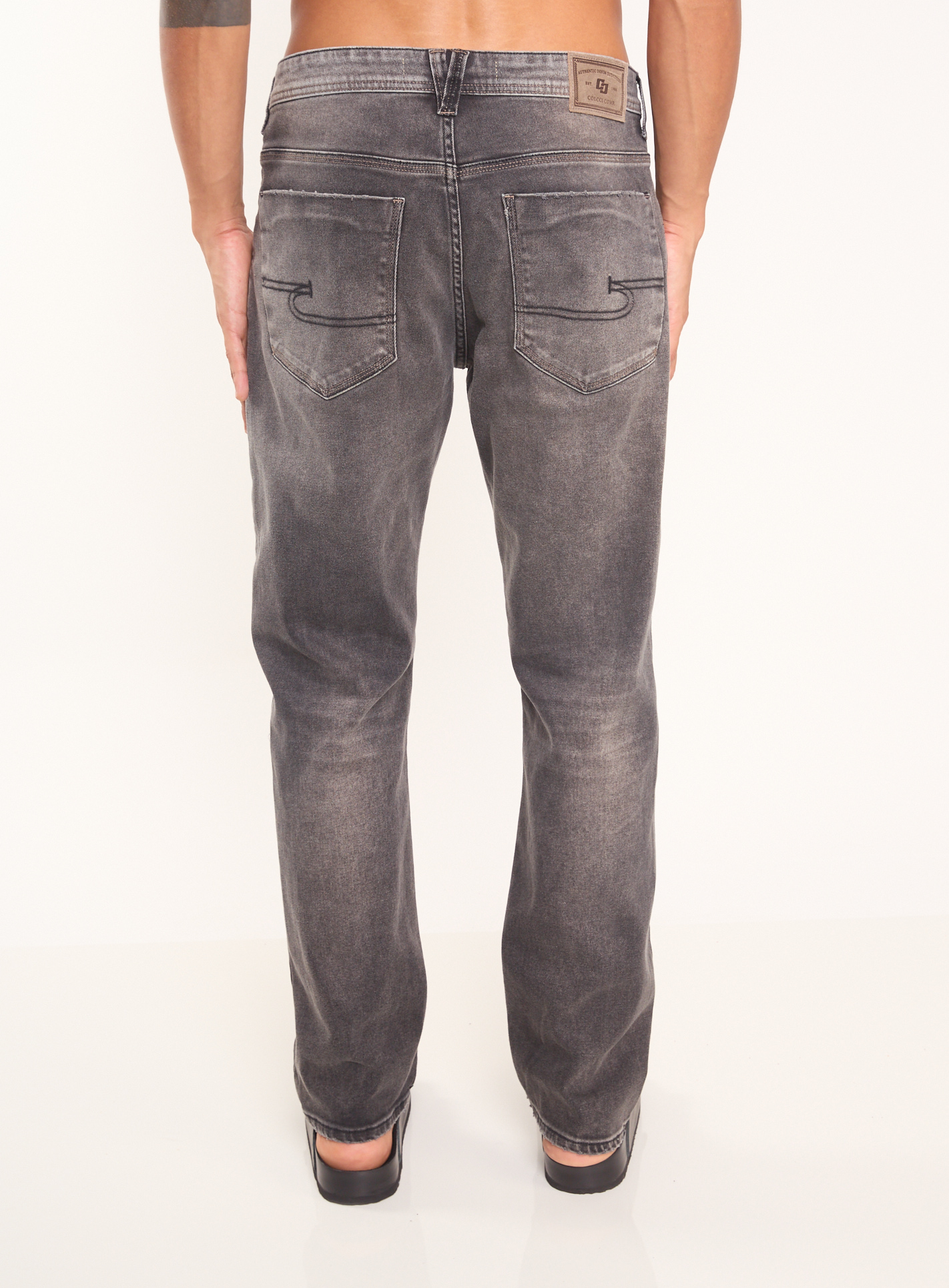 CALÇA JEANS RETA 36 IND.PRETO