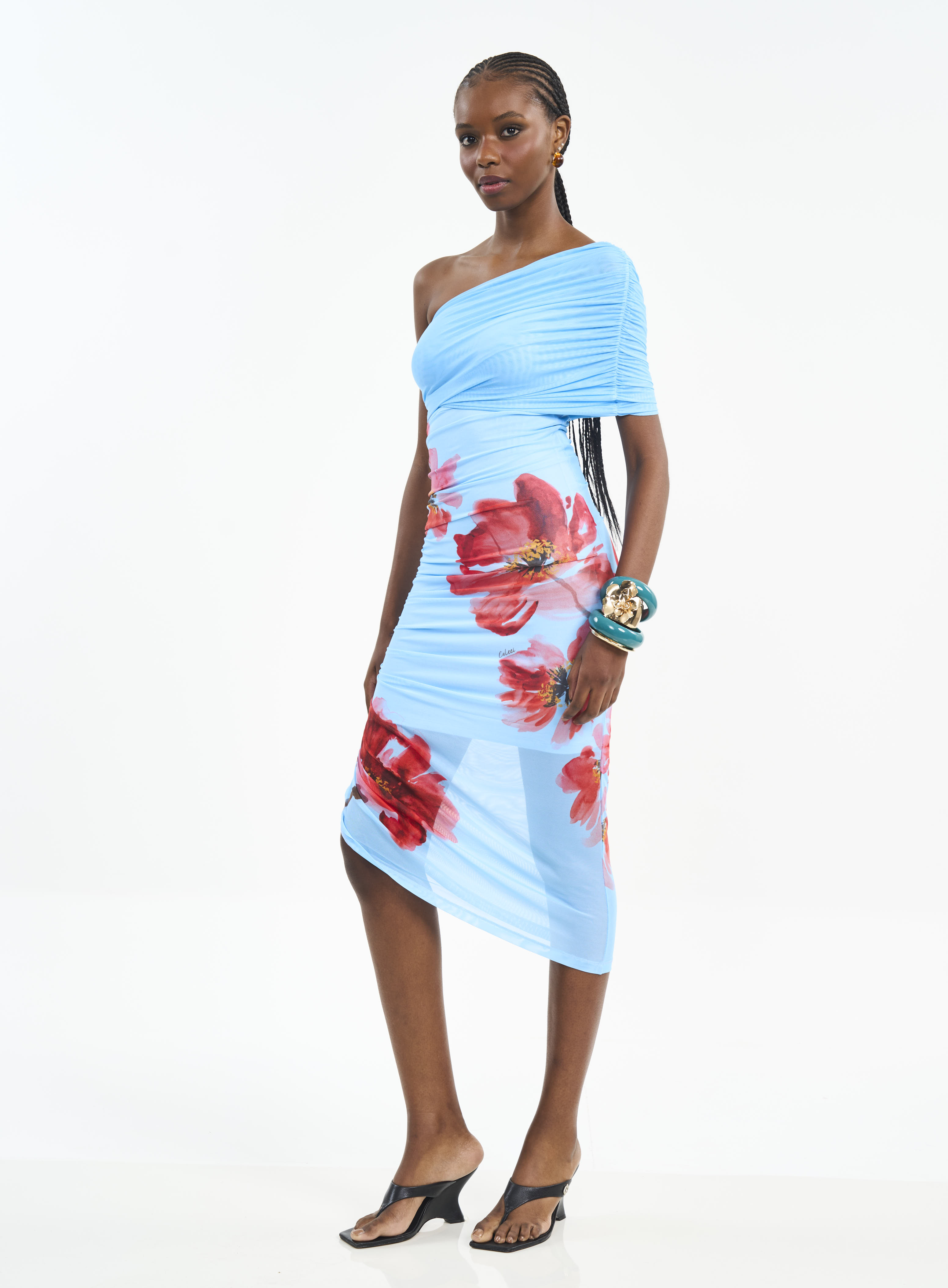 VESTIDO TULE ESTAMPADO M AZUL