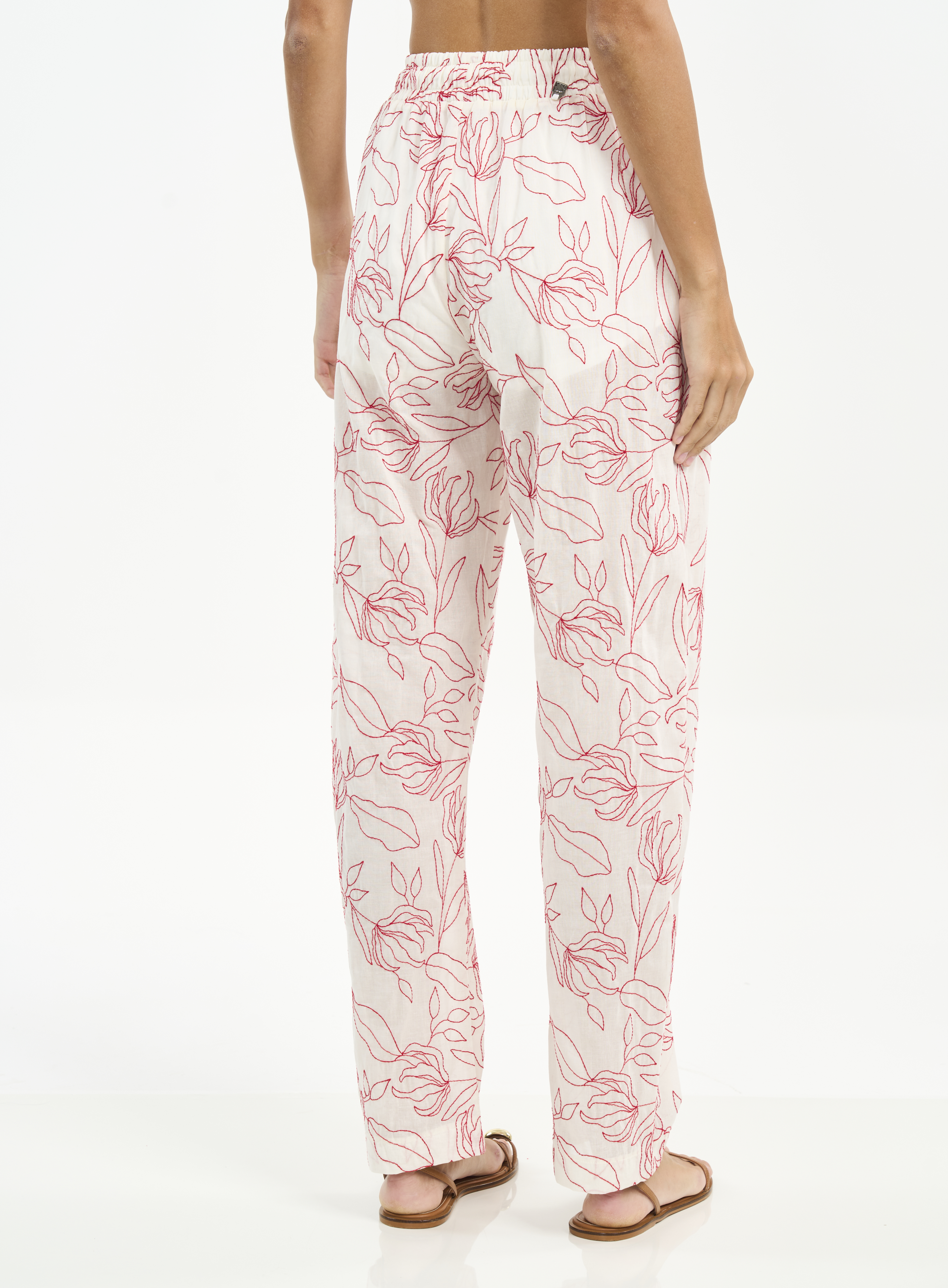 CALÇA BORDADA P OFF/VERMELHO