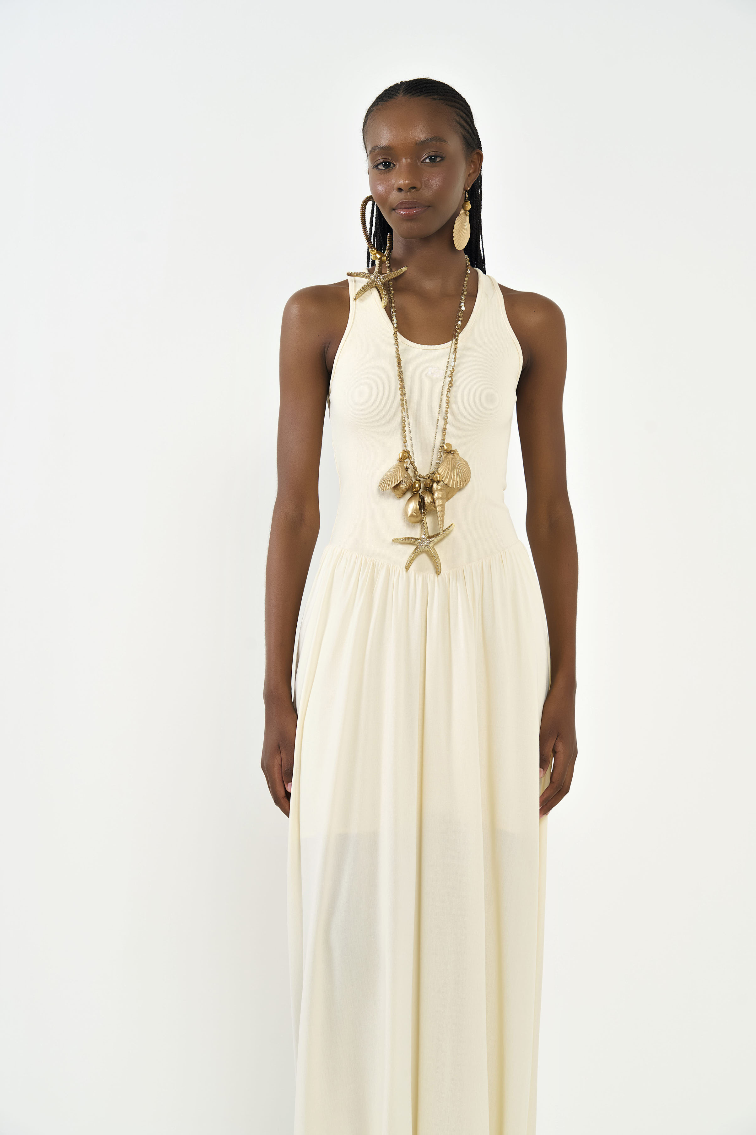 VESTIDO COLCCI G BEGE LEBLANC