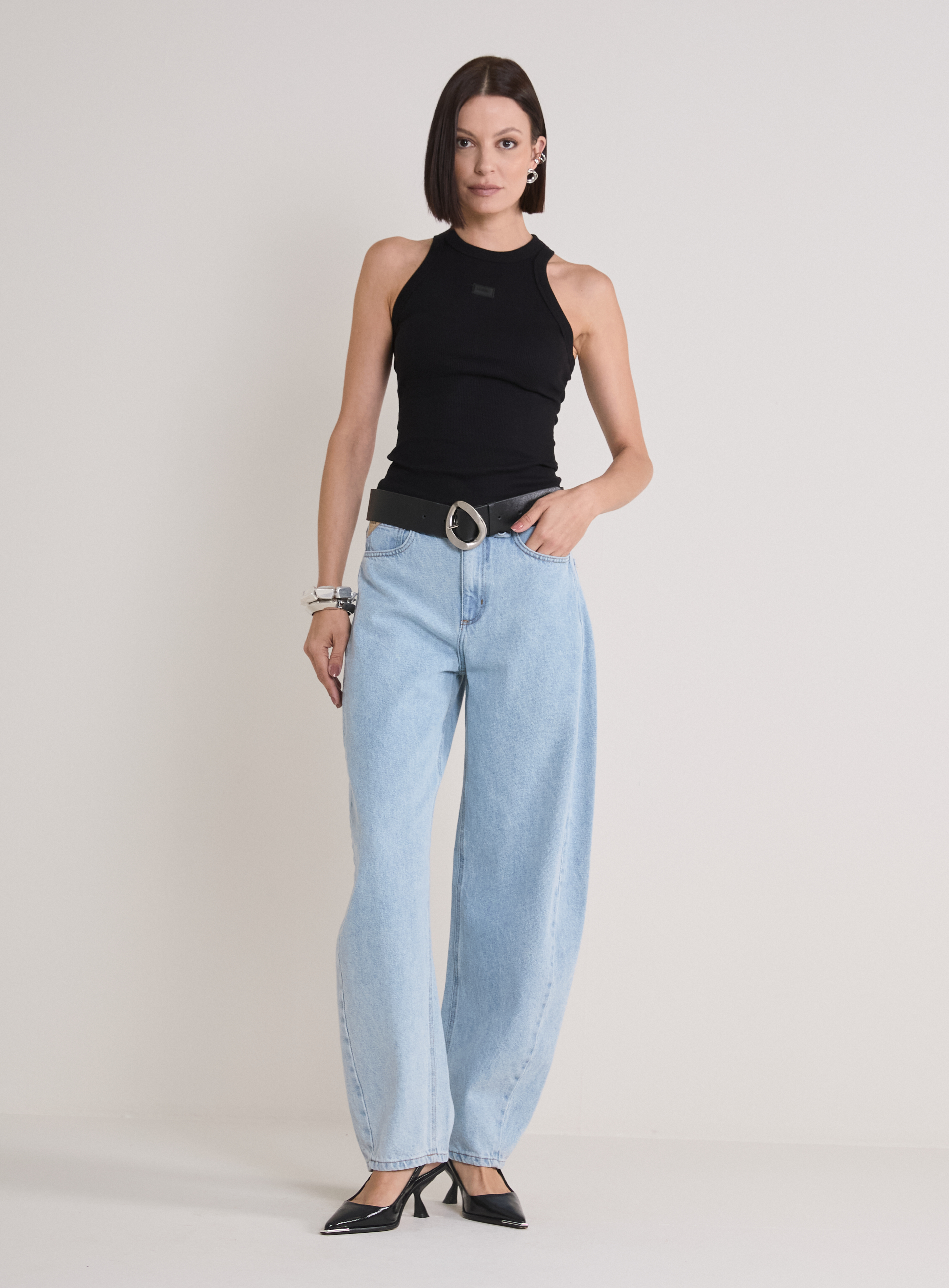 CALÇA JEANS BARREL 40 INDIGO