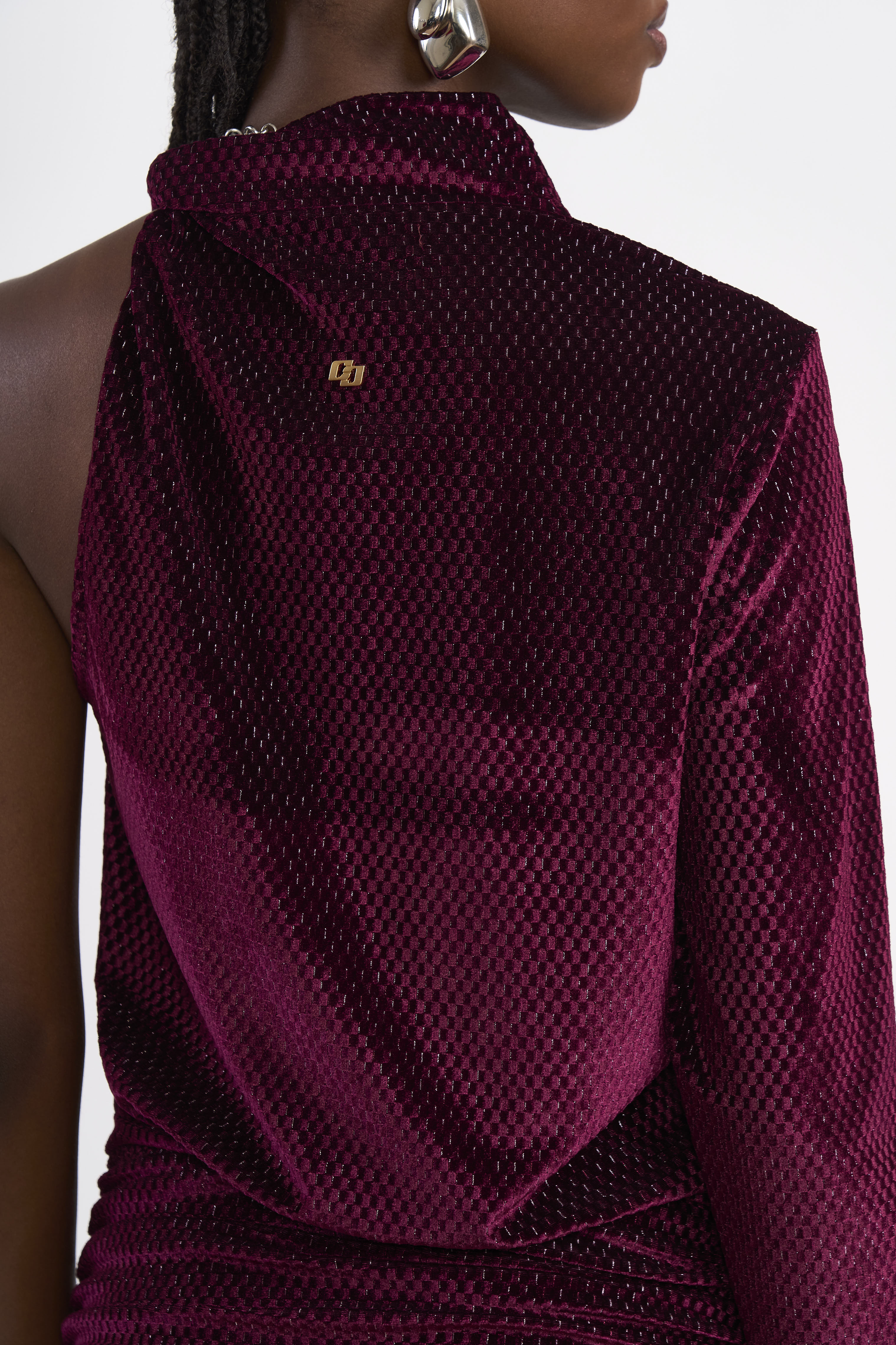 VESTIDO VELUDO METALIZADO P BORDO BLOODSTONE