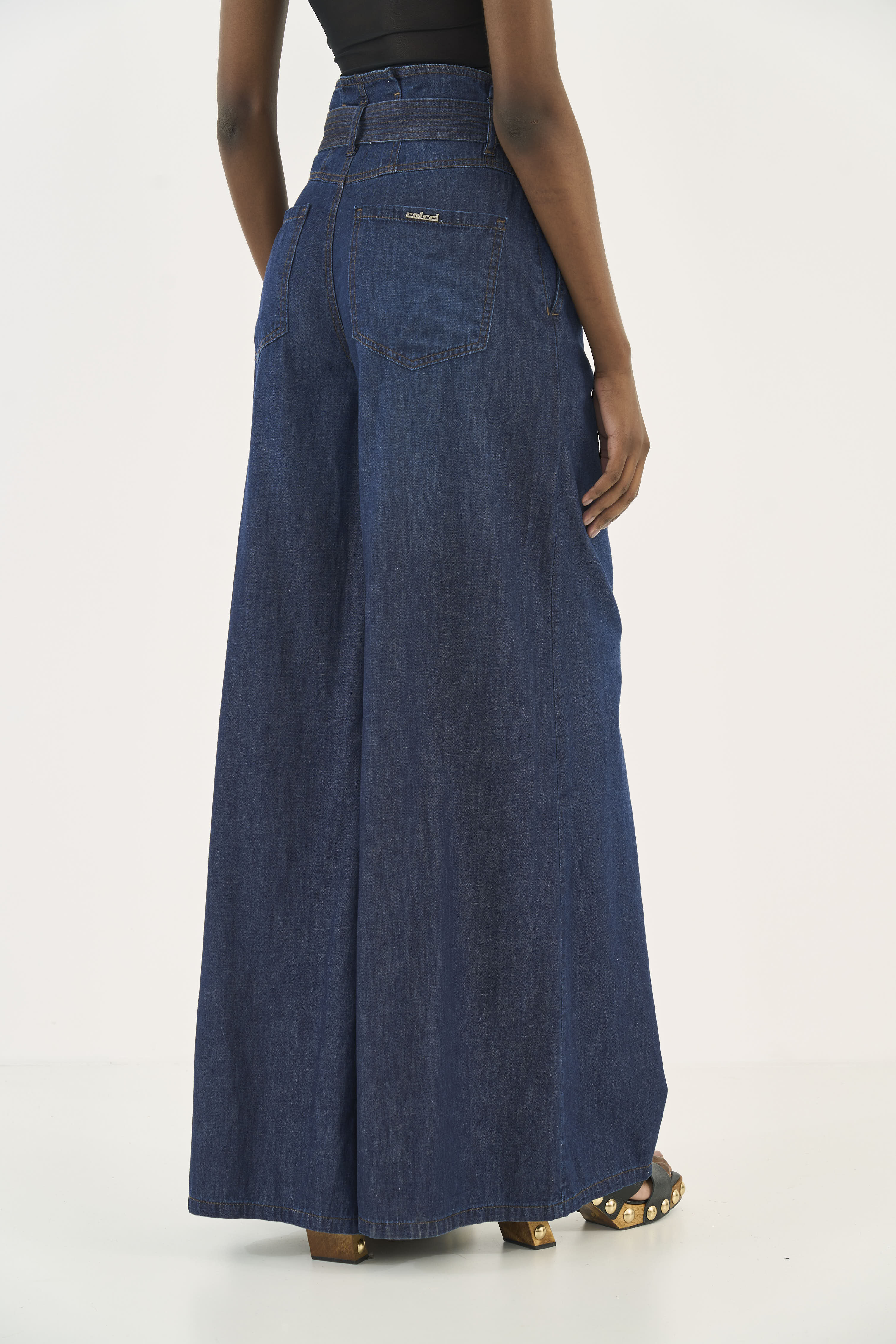 CALÇA JEANS SILVIA COM CINTO 38 INDIGO