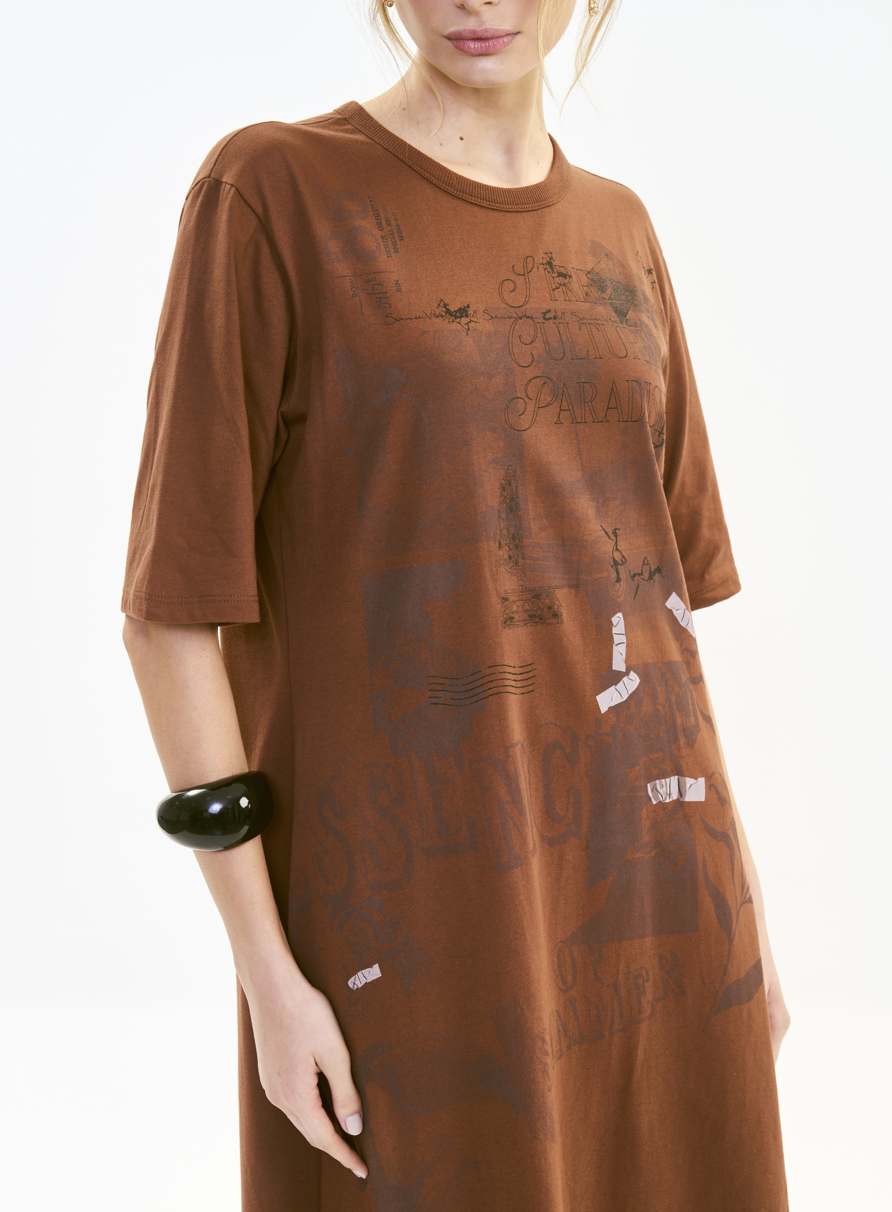 VESTIDO COLCCI G MARROM TIRAMISU