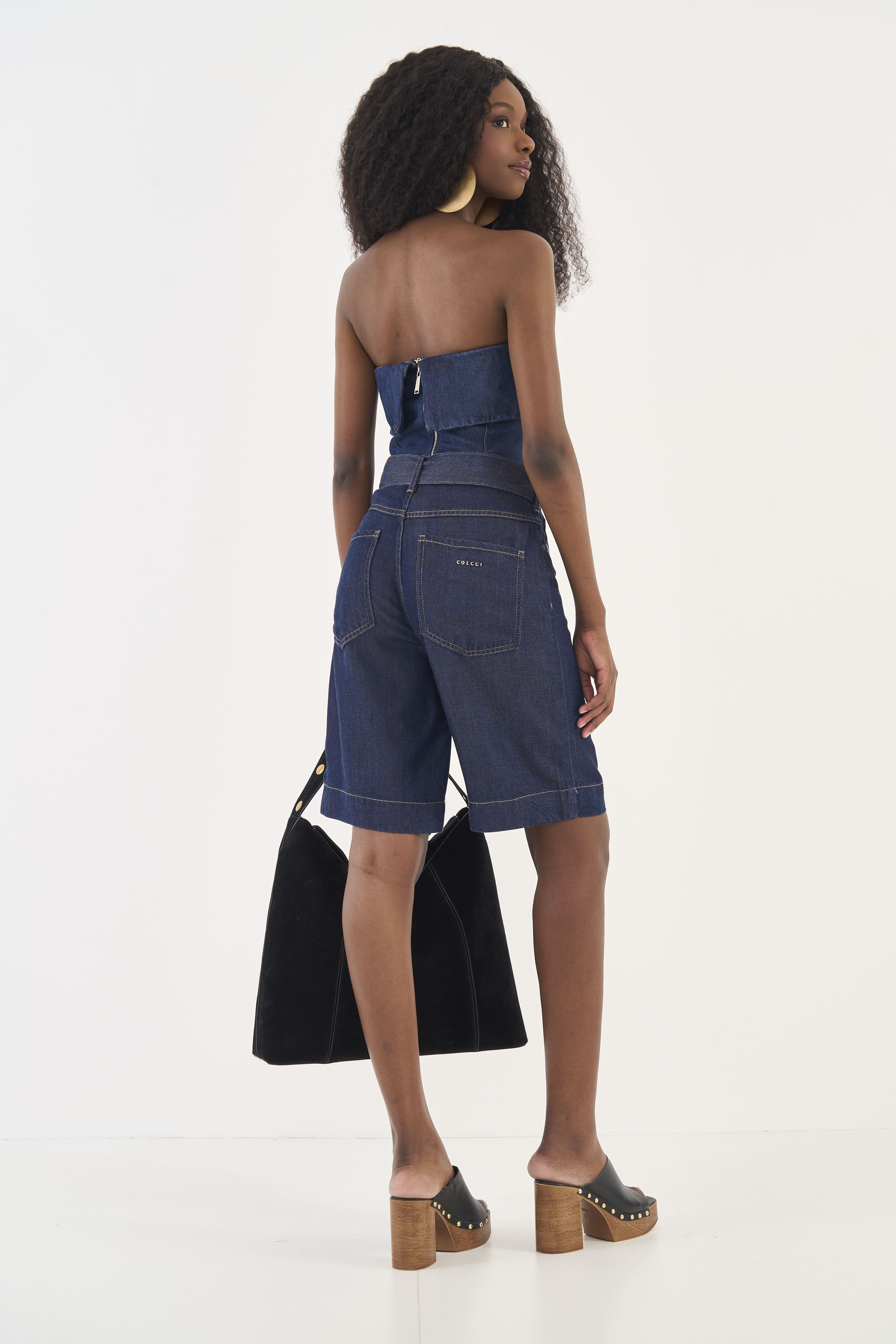 BERMUDA JEANS JOANA COM CINTO 34 INDIGO