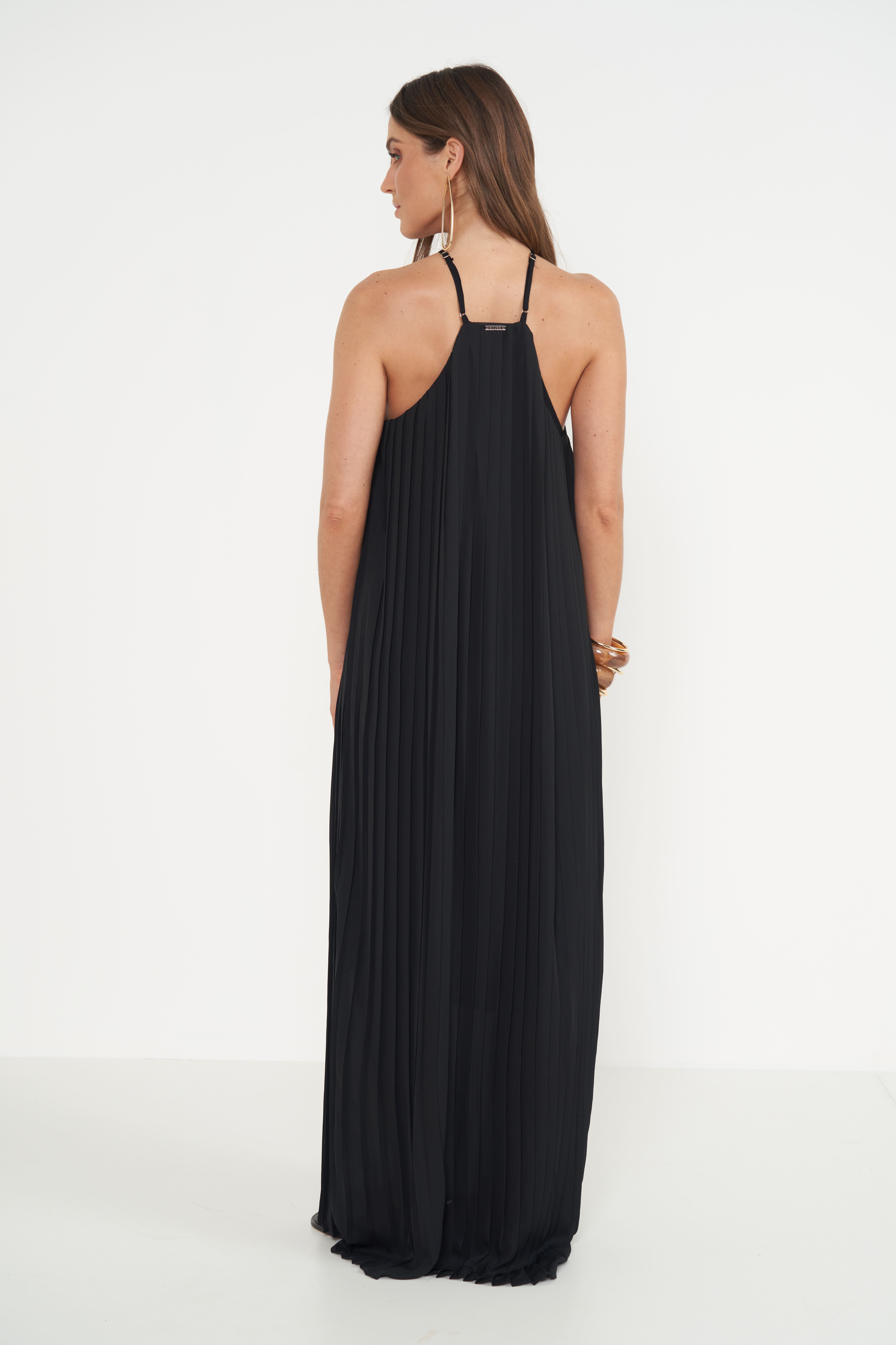VESTIDO PLISSADO PP PRETO