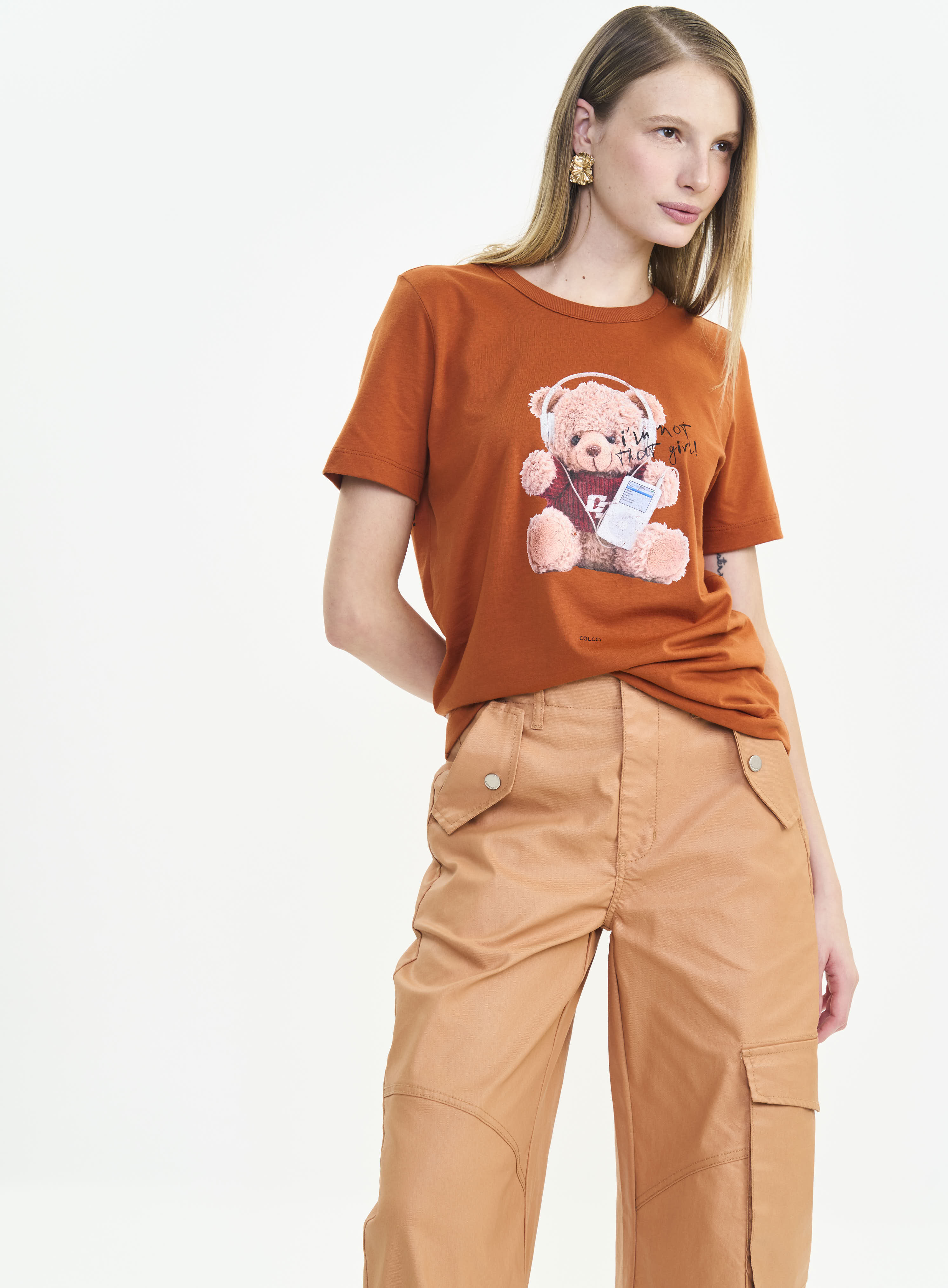 CAMISETA COLCCI M MARROM RUSTY IRON