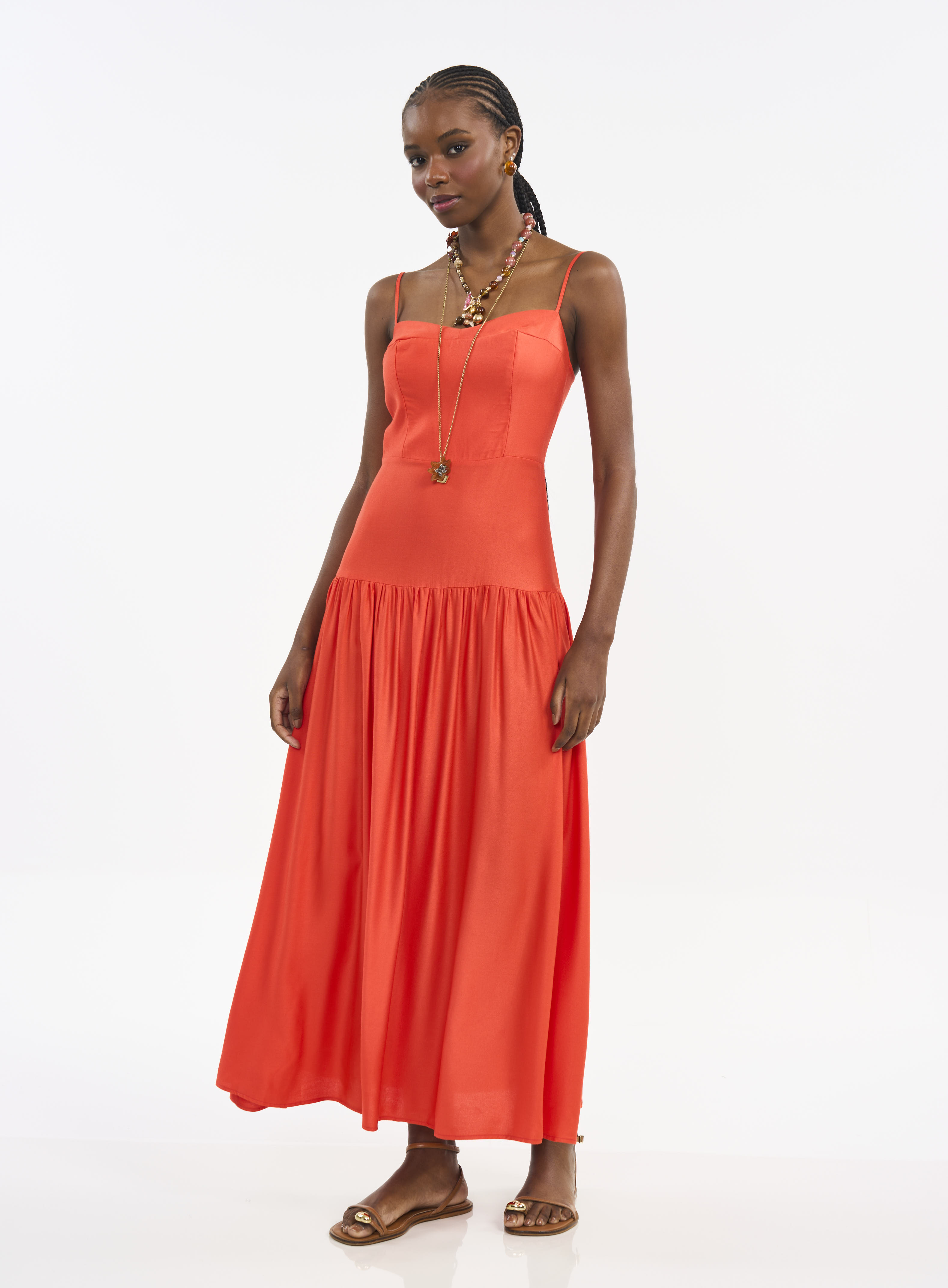 VESTIDO COLCCI P LARANJA UCELLO