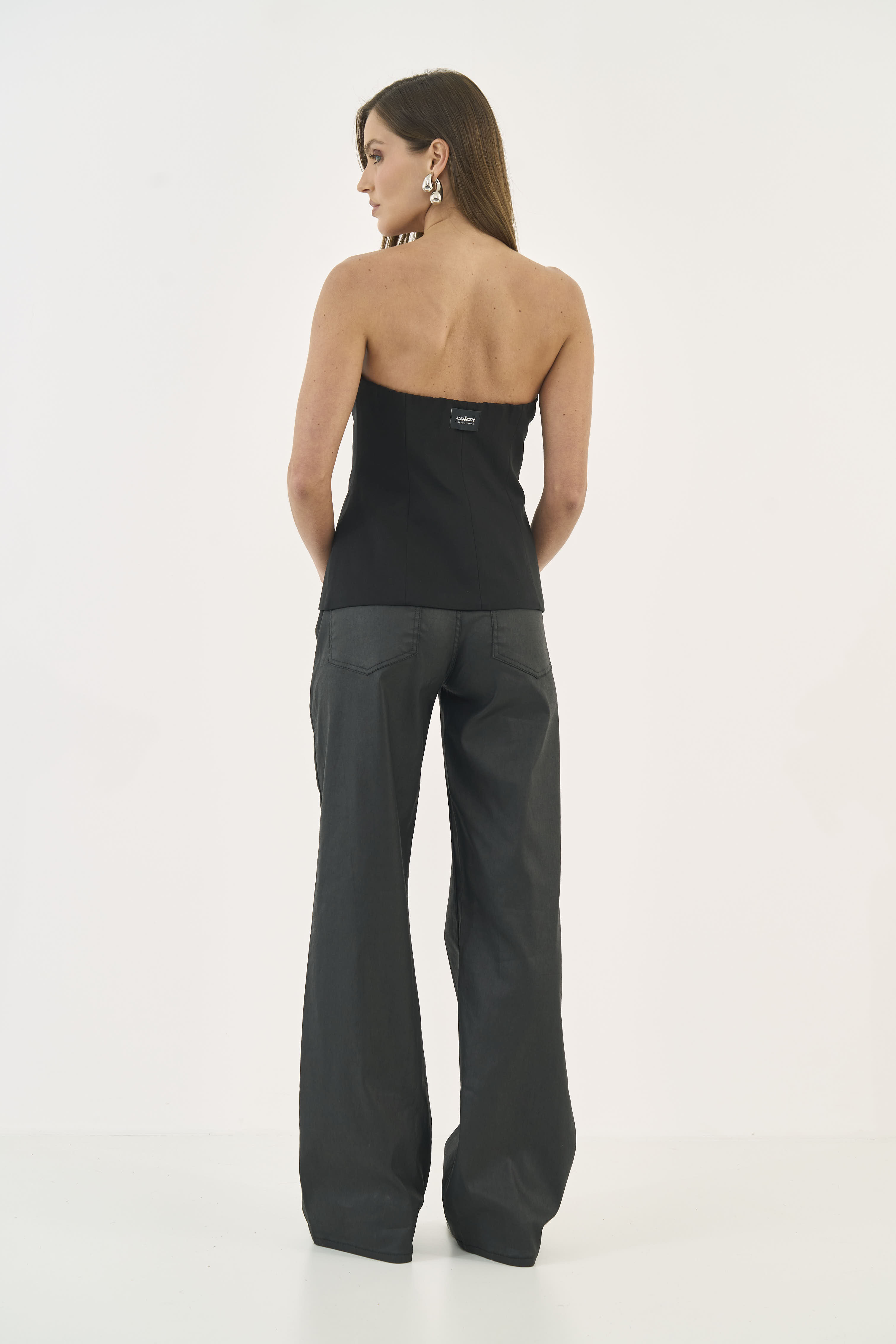 CALÇA SARJA JULIETTE STRETCH RESINADA 38 PRETO