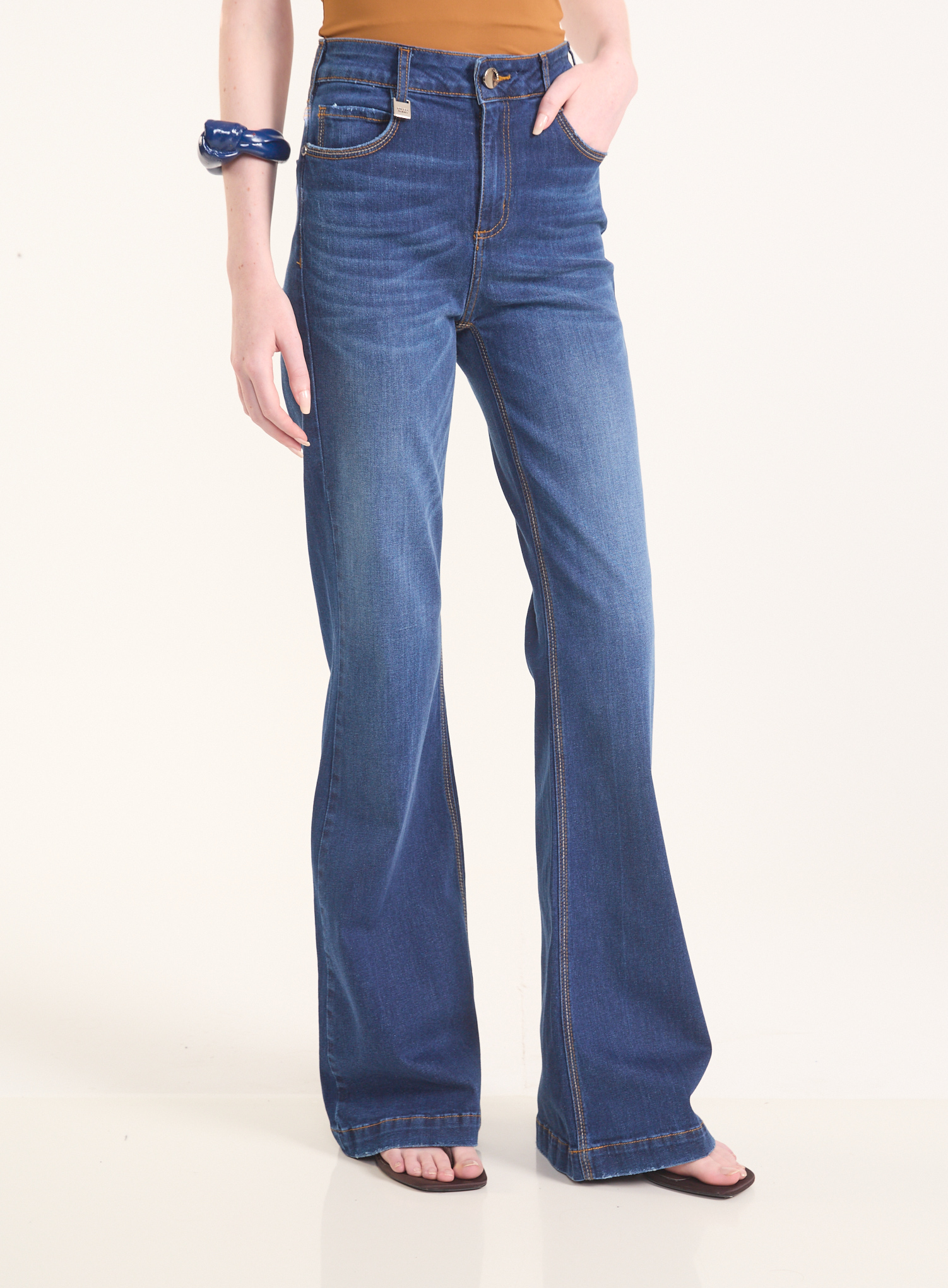 CALÇA JEANS NOVA YORK FLARE 38 INDIGO