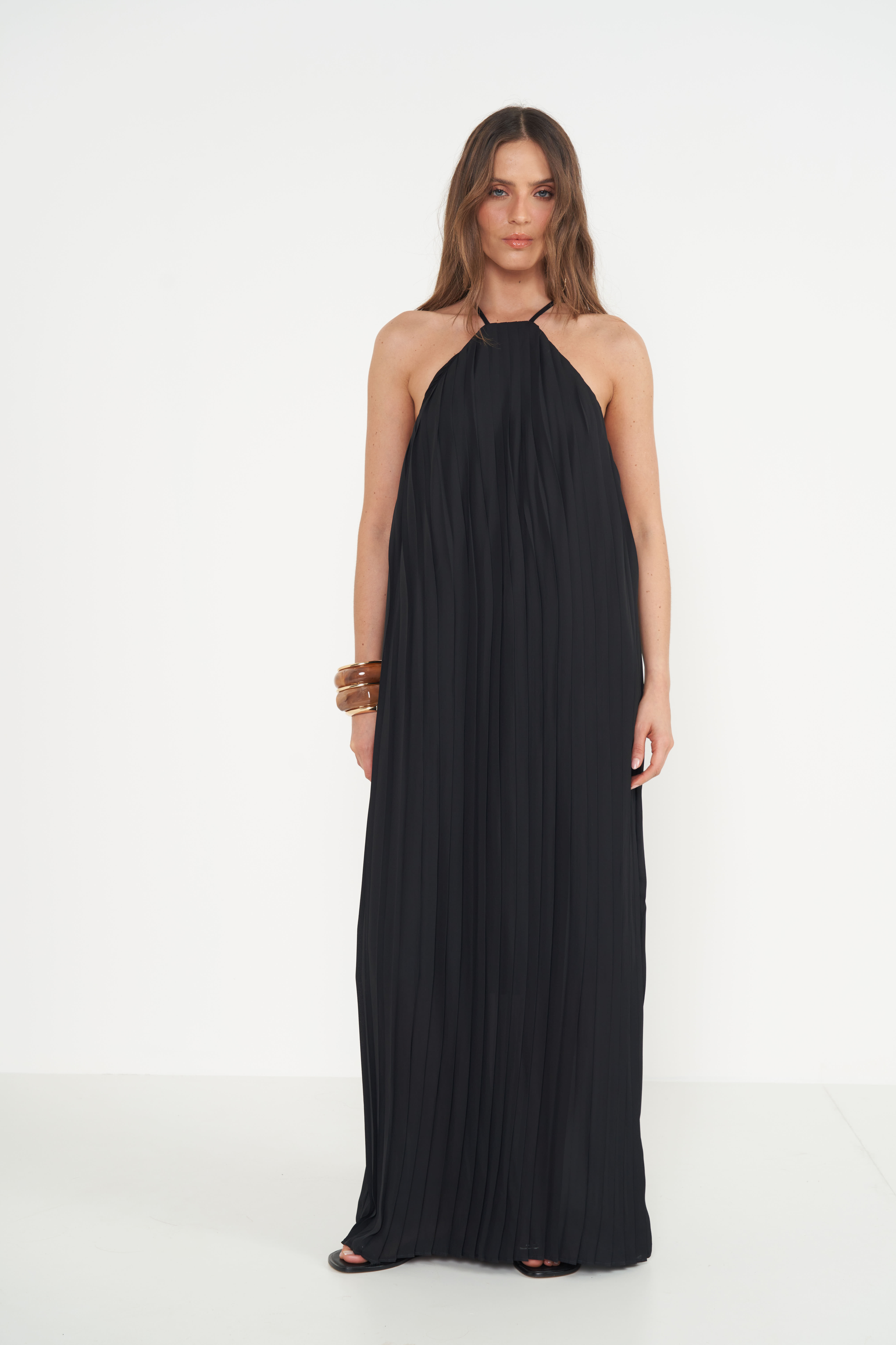 VESTIDO PLISSADO PP PRETO