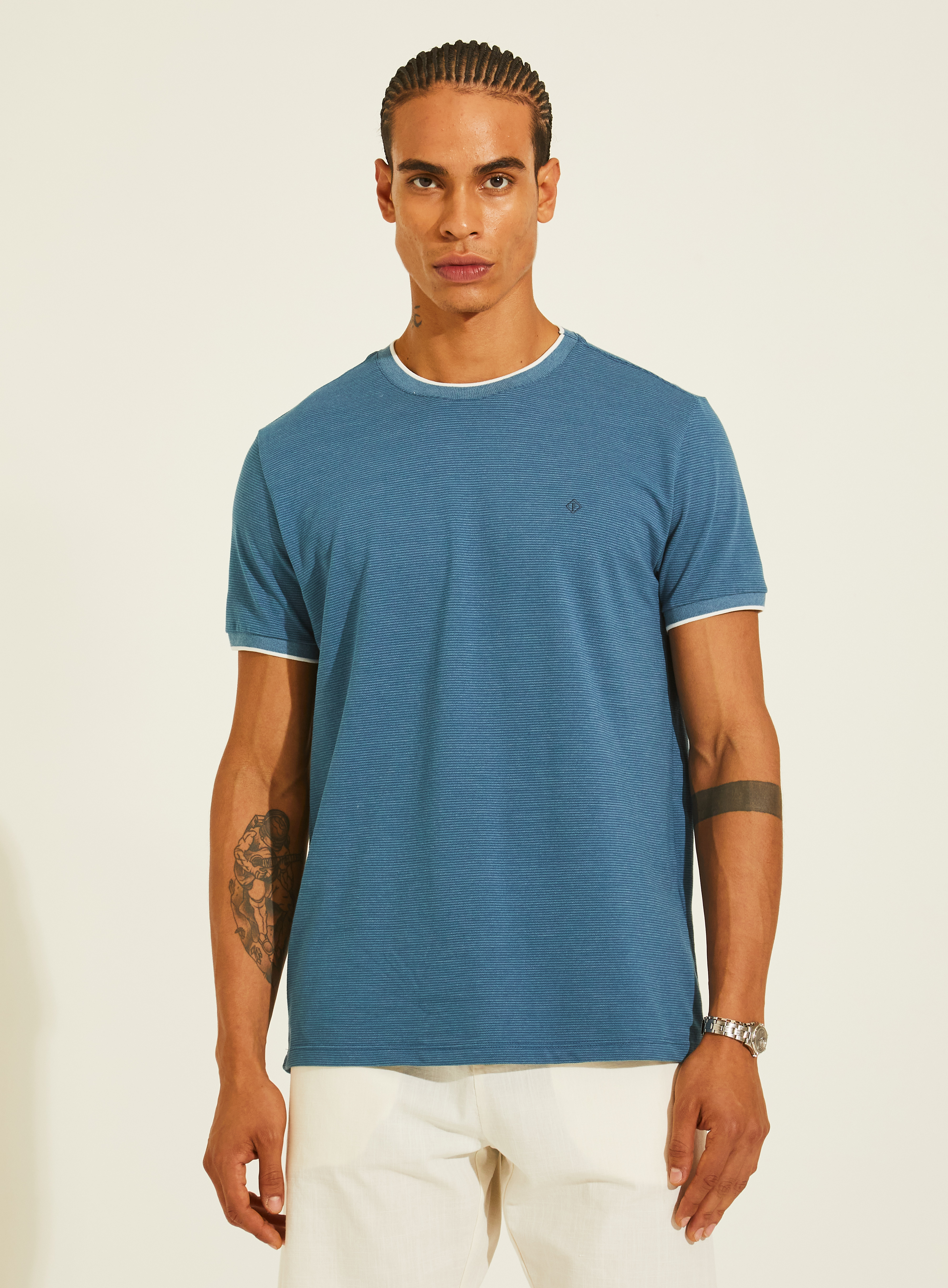 CAMISETA LISTRADA G AZUL MAKAI