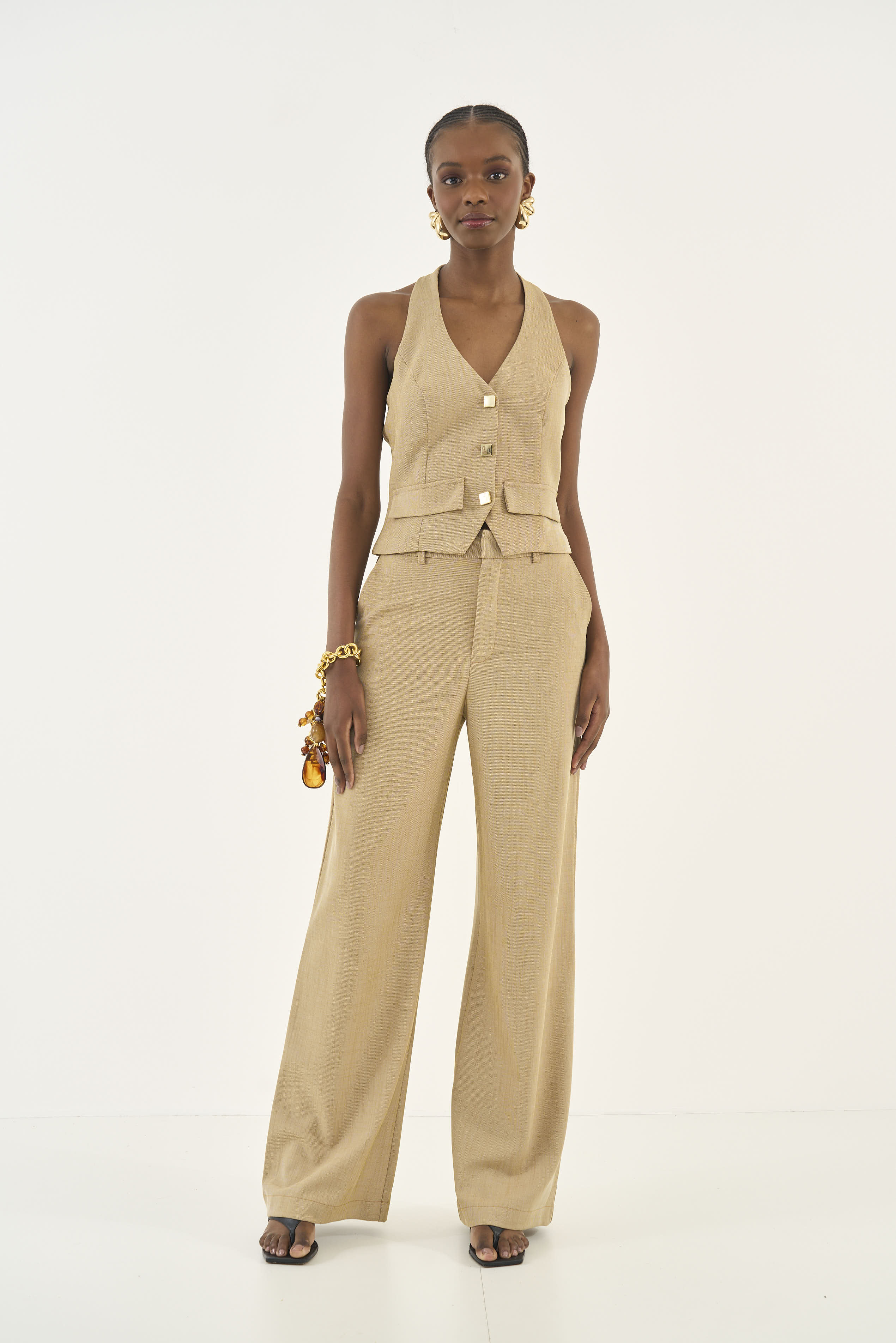 CALÇA COLCCI M MARROM/OFF