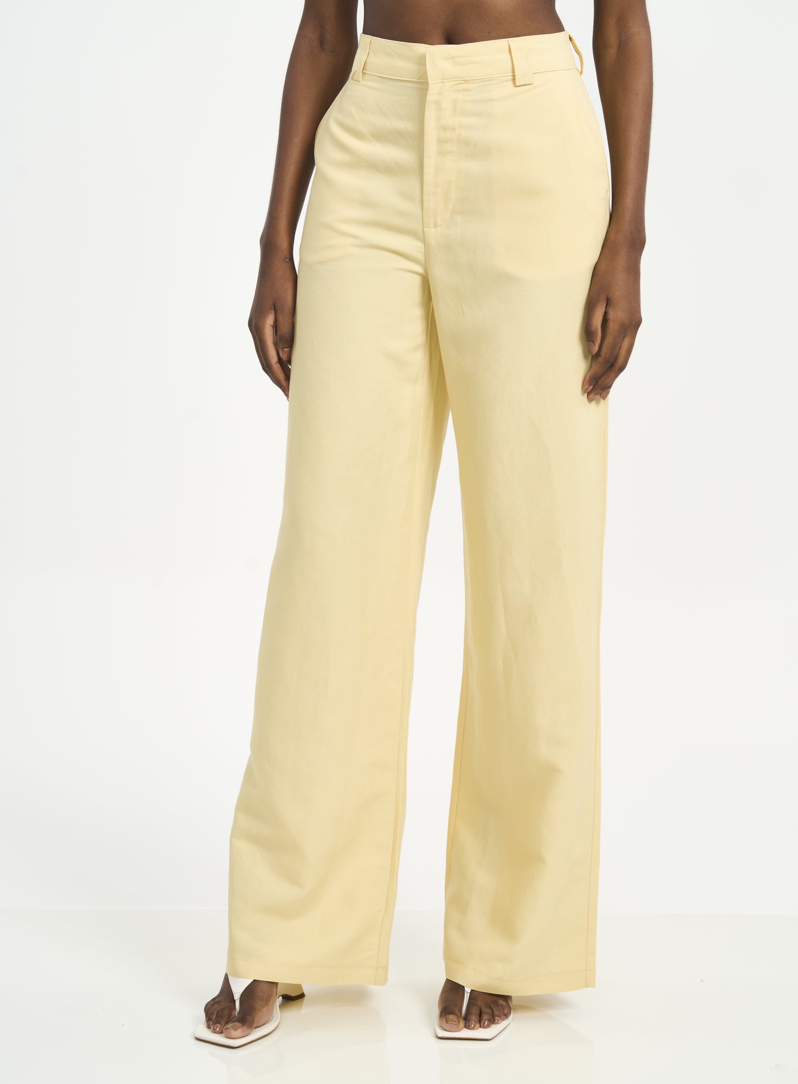 CALÇA LINHO M AMARELO SOLENE