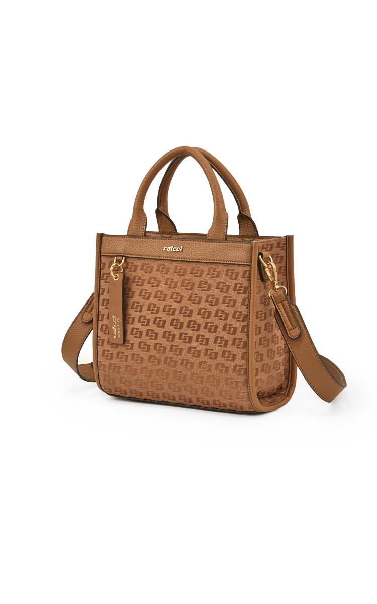 BOLSA COLCCI FEM TOTE JACQUARD U CARAMELO