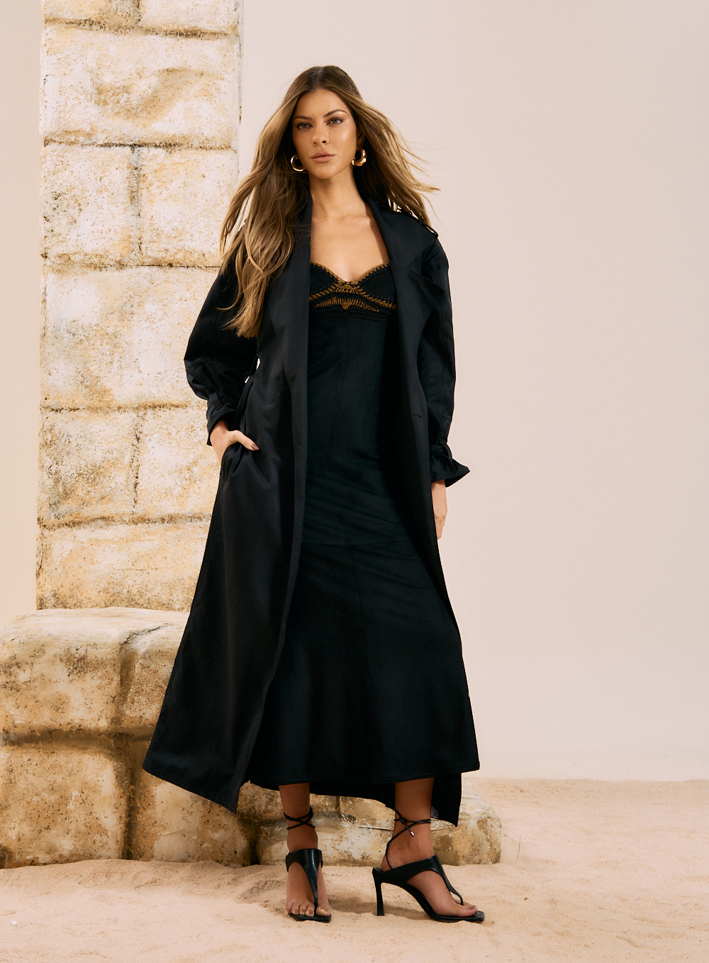 VESTIDO SUEDE GG PRETO