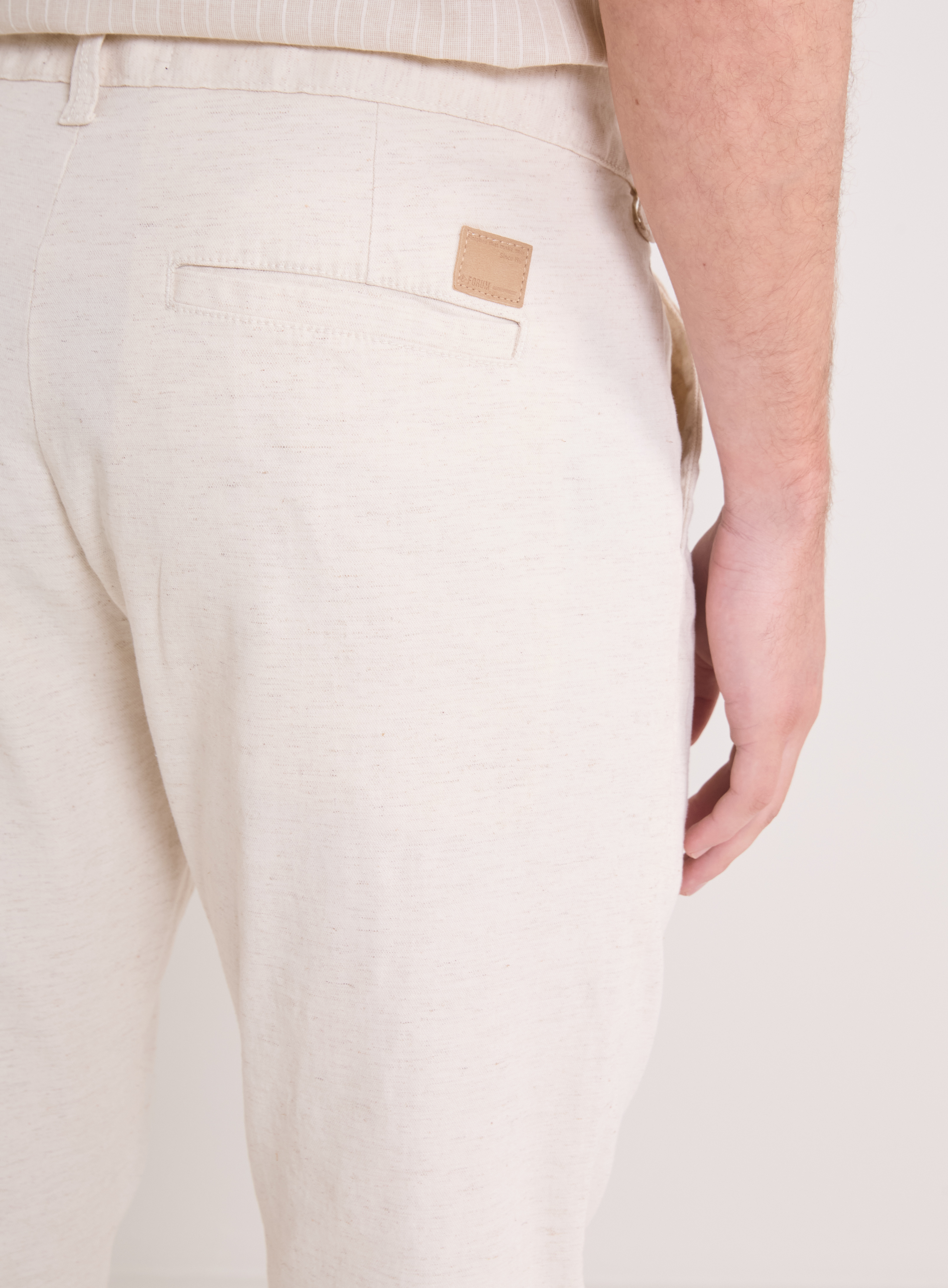 CALÇA LINHO 42 OFF/MARROM