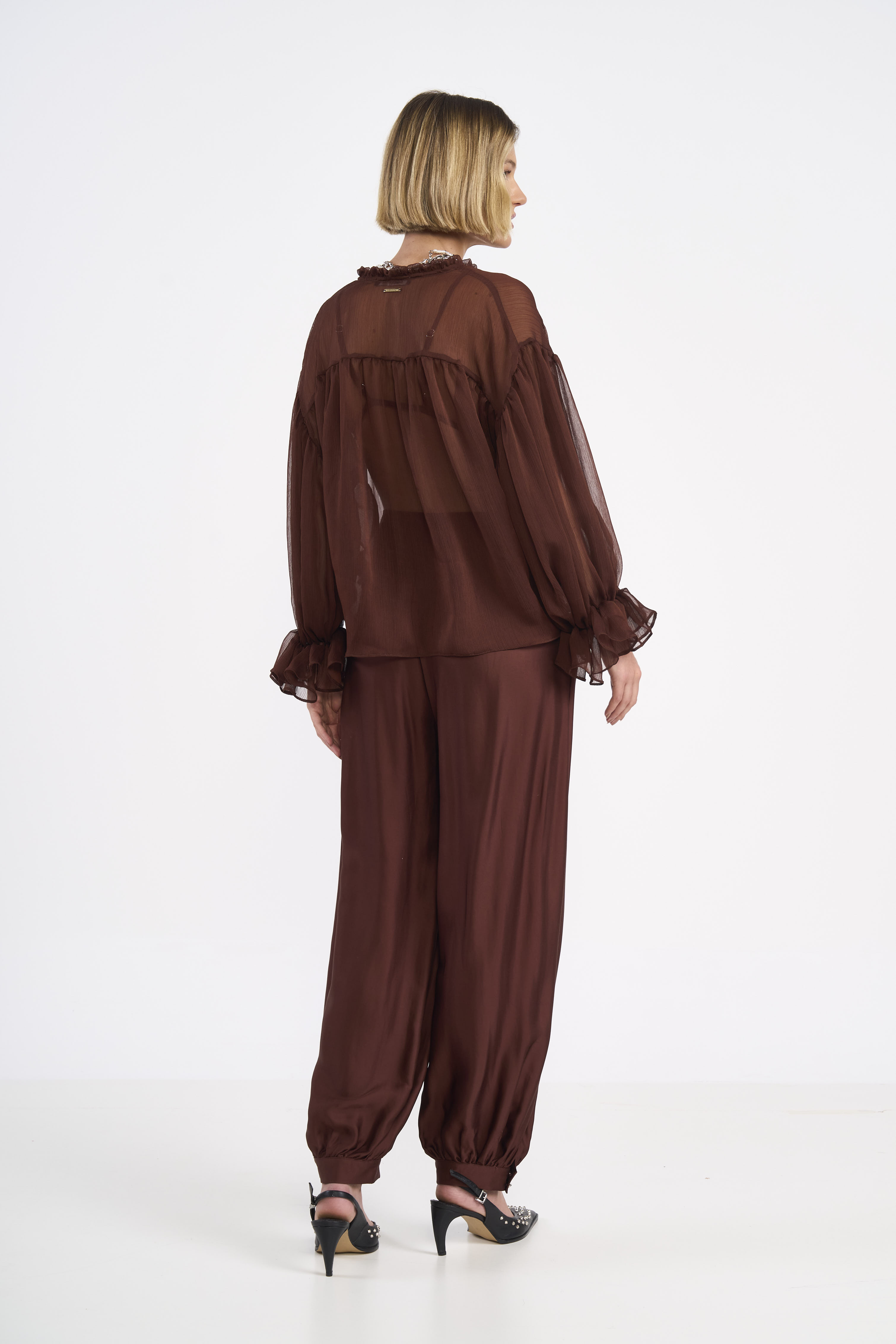 BLUSA COLCCI M MARROM BEATEN BROWN