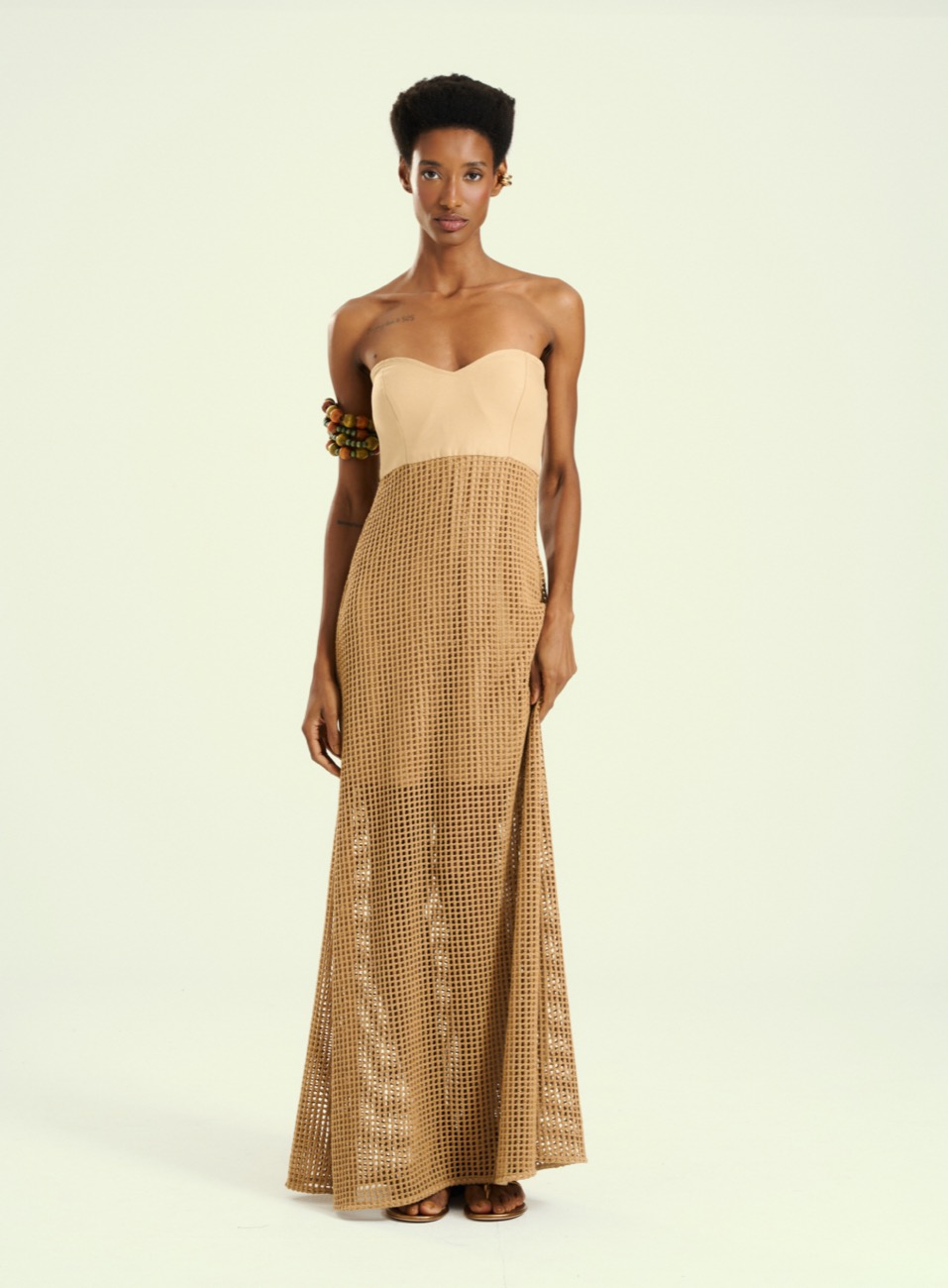 VESTIDO DETALHE LINHO G BEGE ANDIROBA
