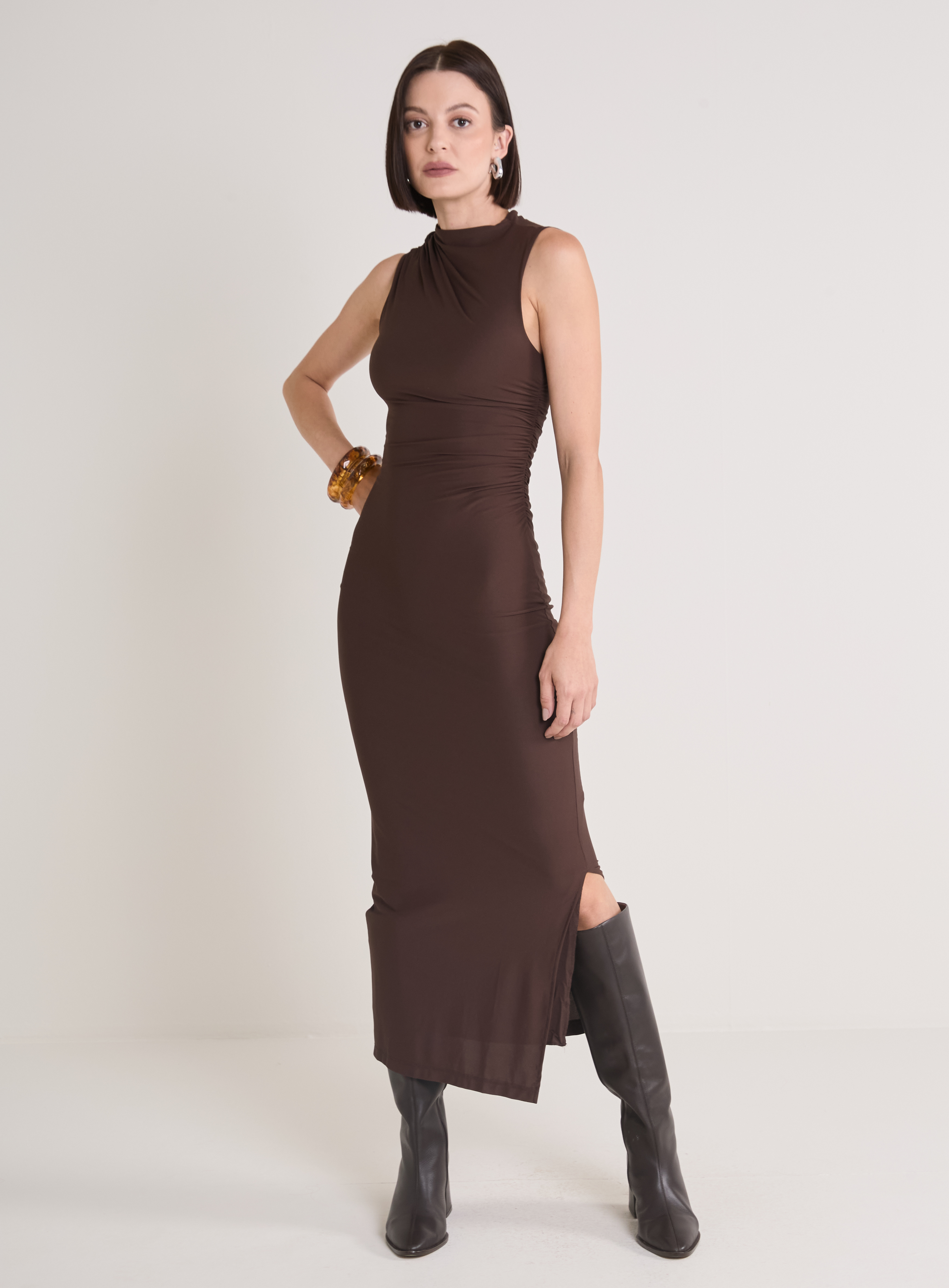 VESTIDO FORUM G MARROM NOBUCK