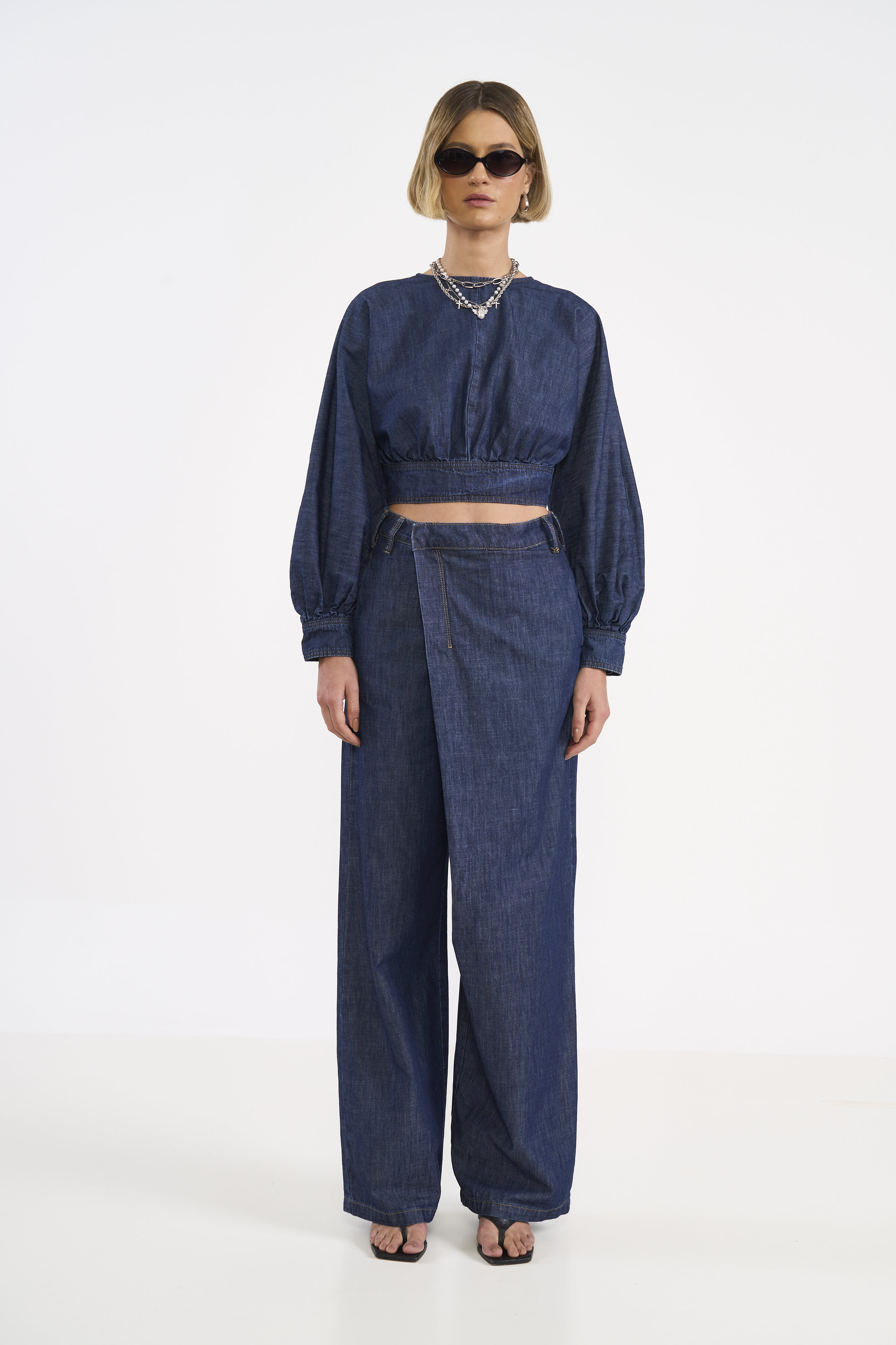 CALÇA JEANS JOANA WIDE 38 INDIGO