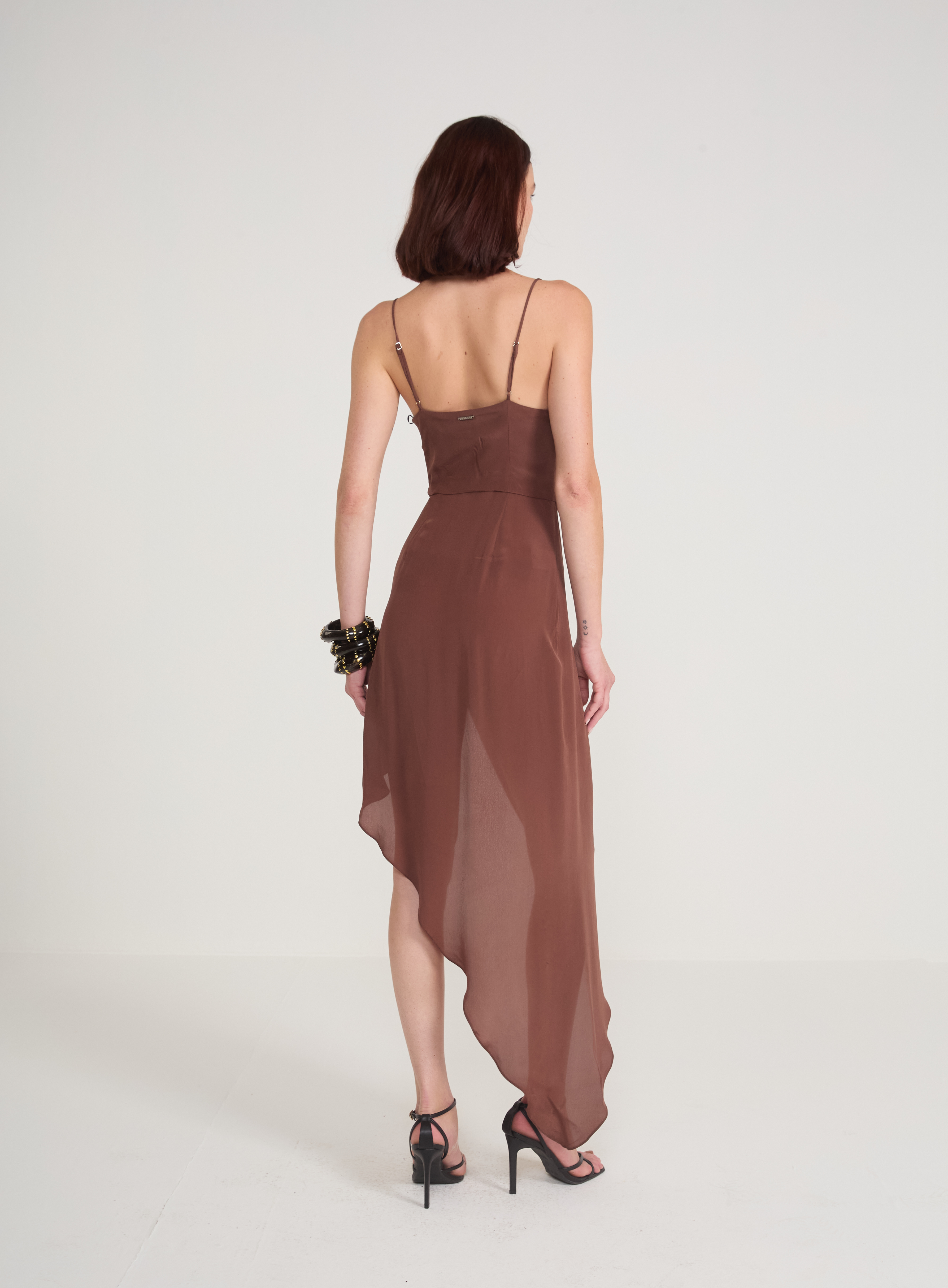 VESTIDO COLCCI G MARROM BEATEN BROWN