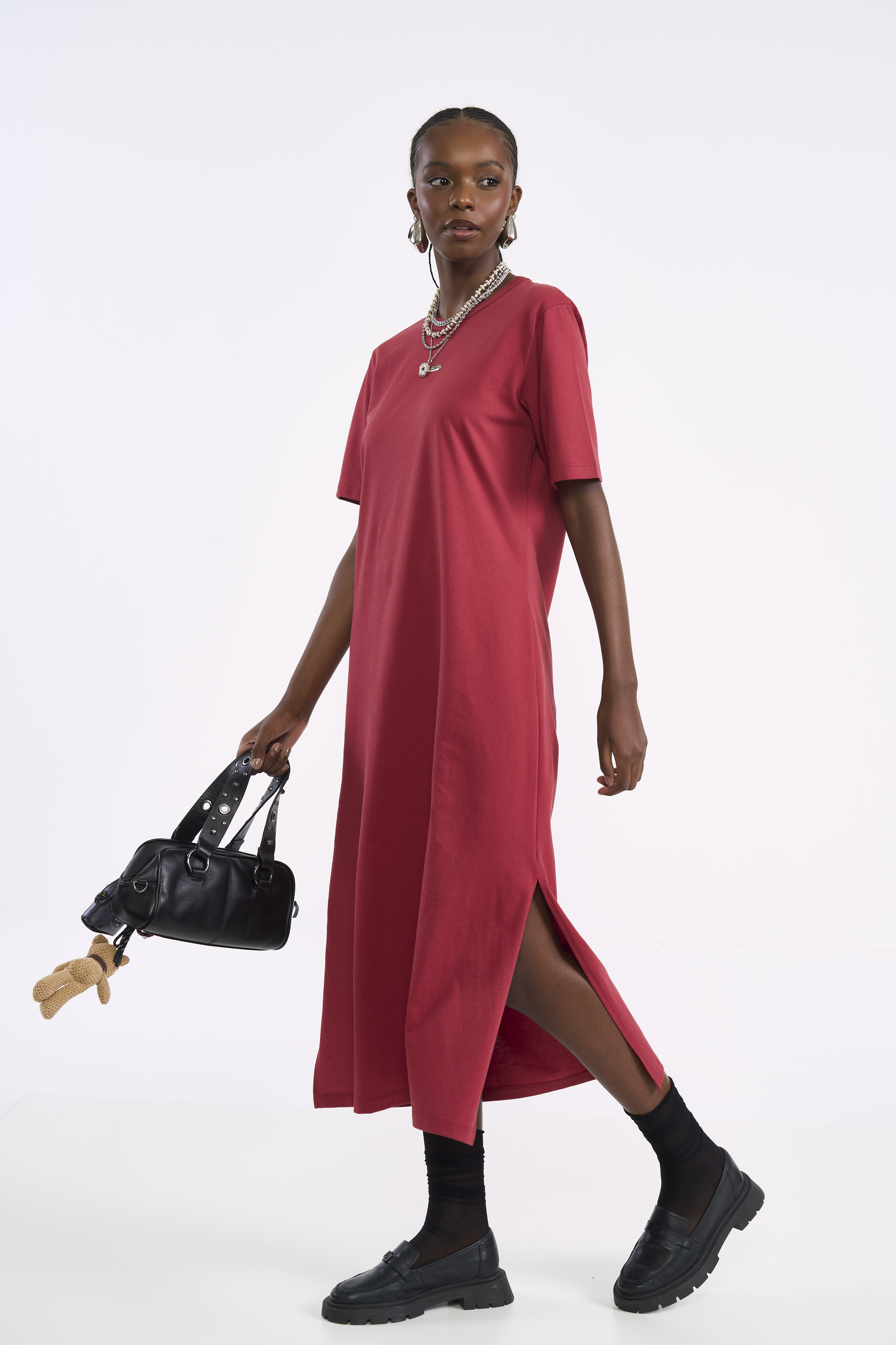 VESTIDO COLCCI G MARROM BEATEN B