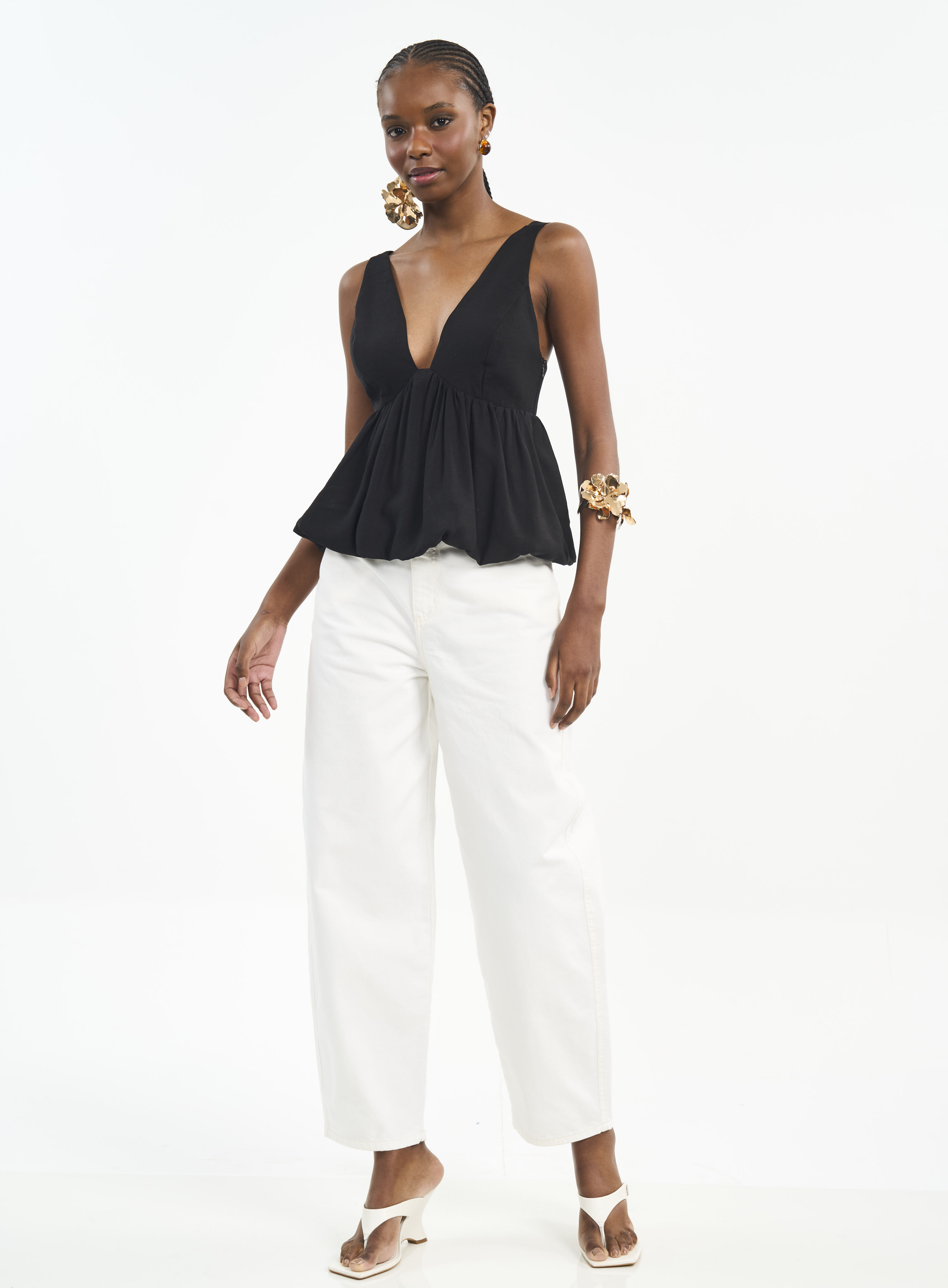 CALÇA SARJA JOANA BARRIL 34 MARROM TIRAMISU