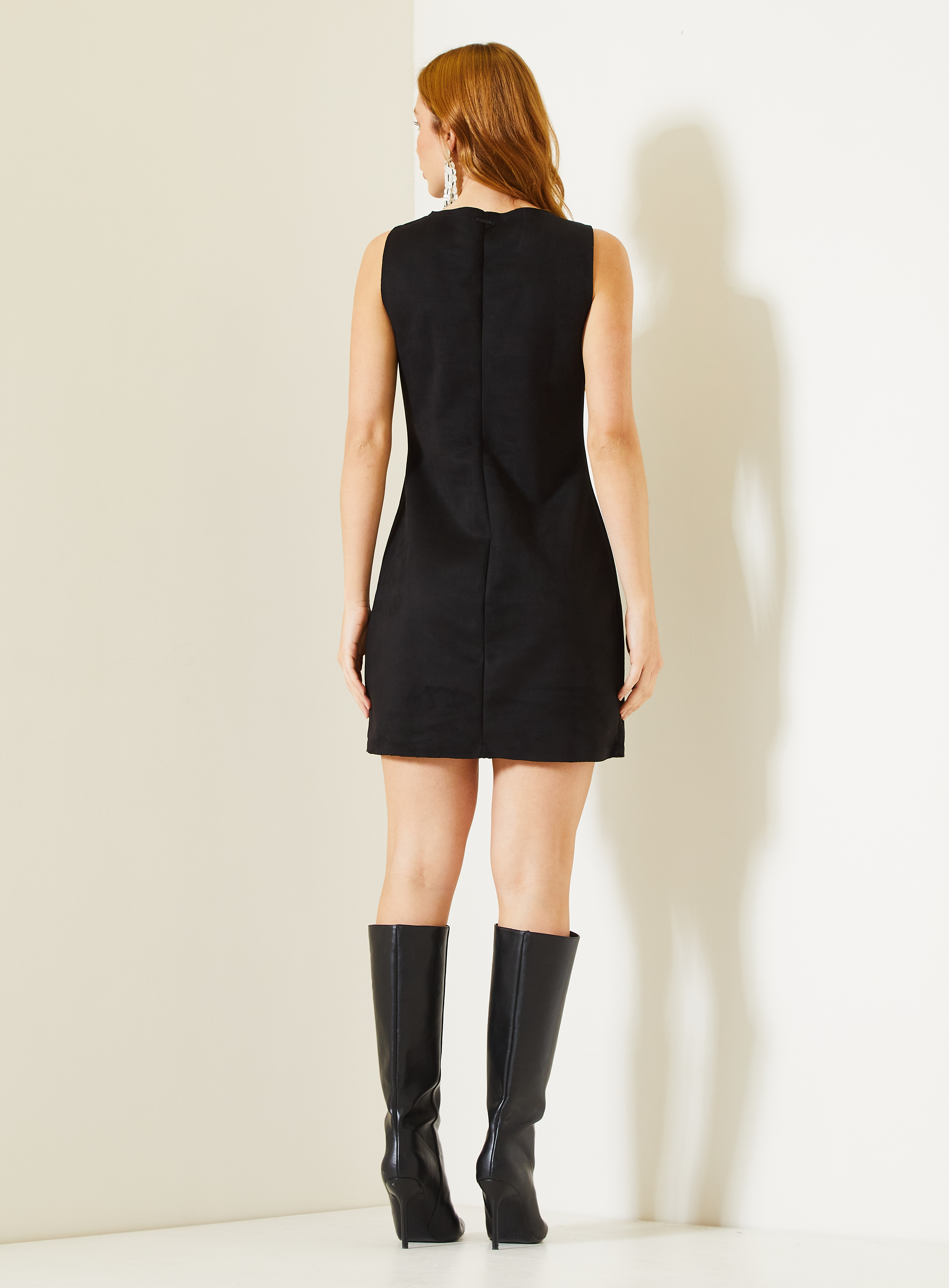 VESTIDO SUEDE M PRETO