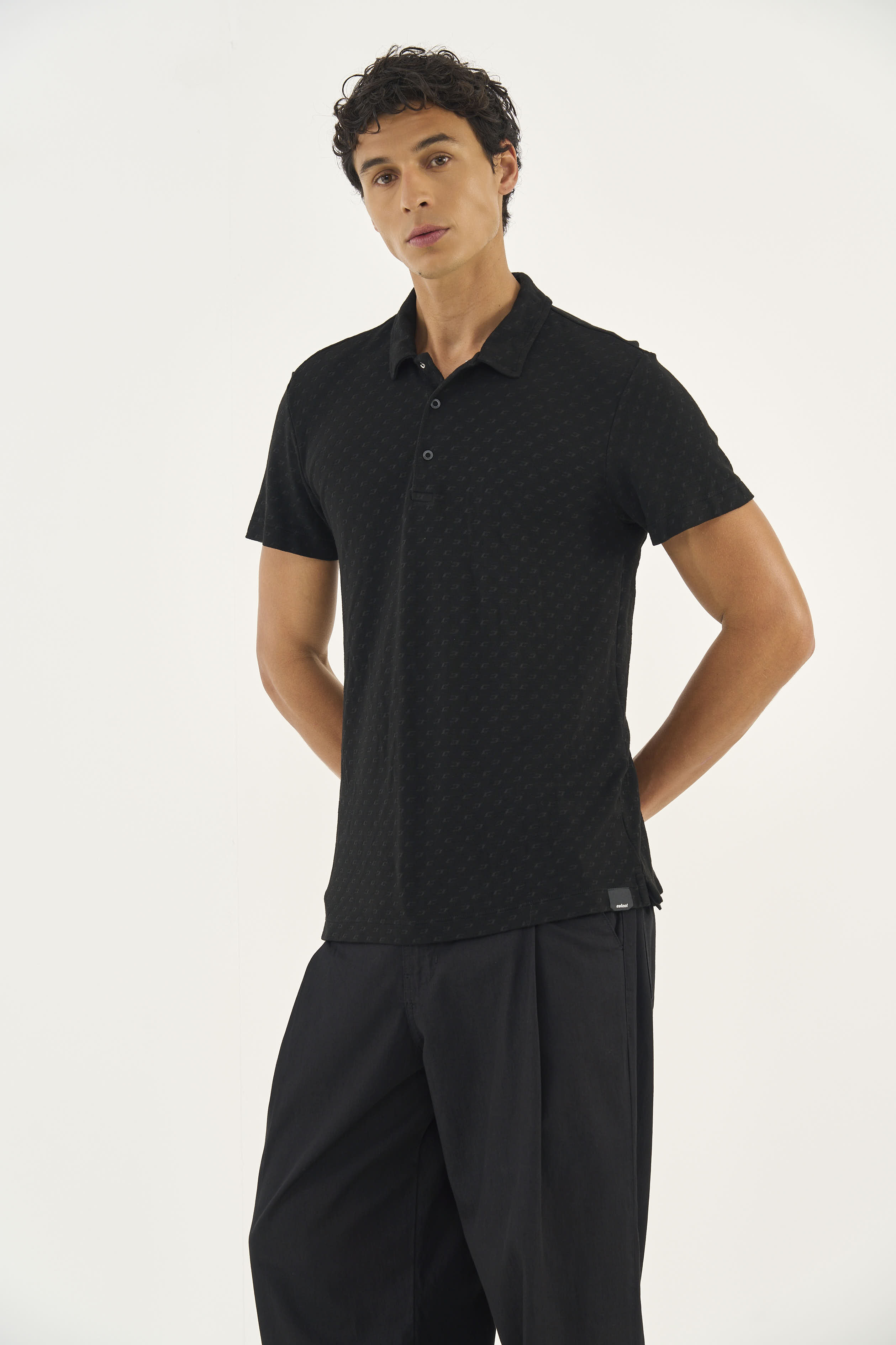 POLO JACQUARD GG PRETO
