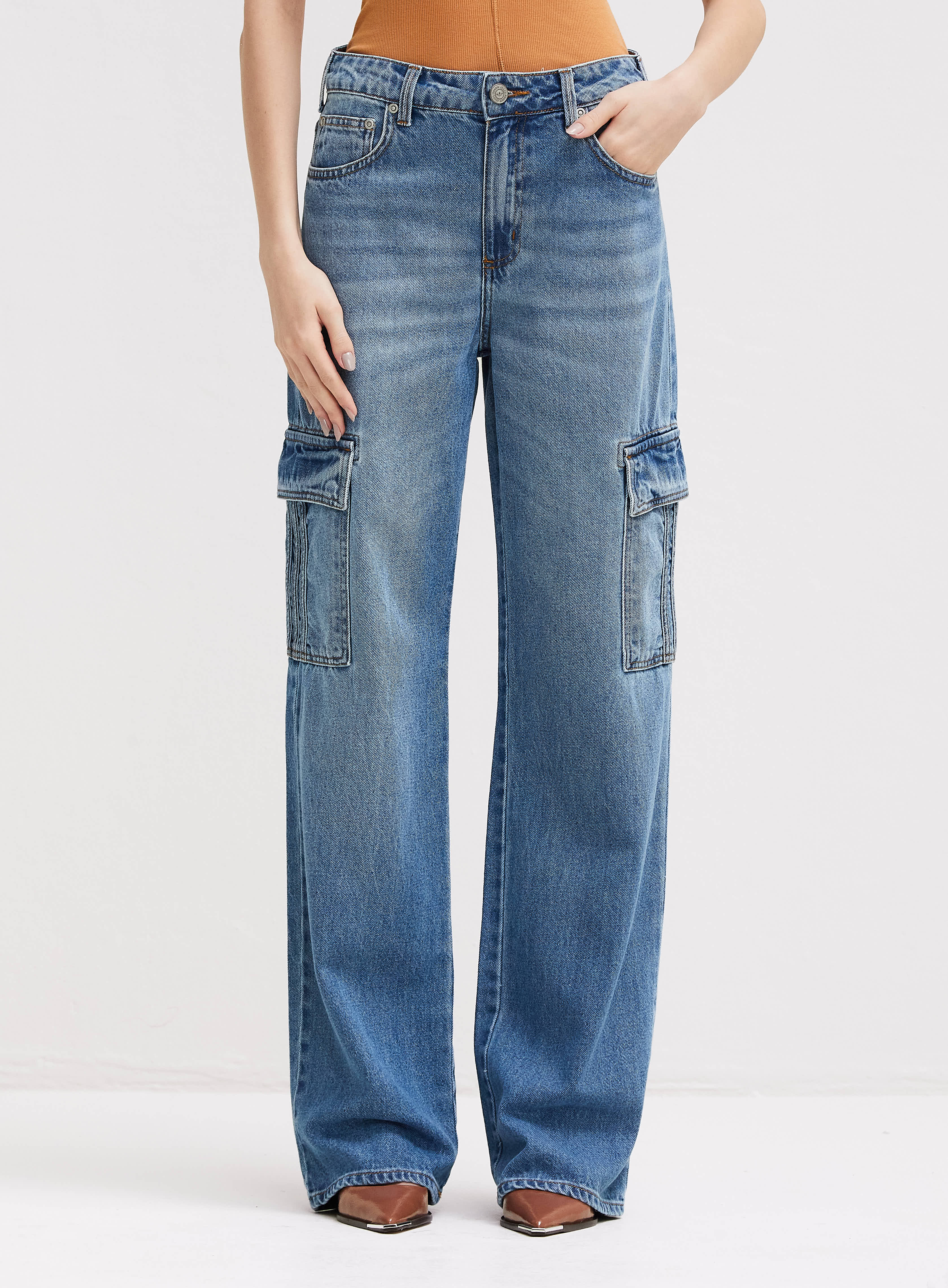 CALÇA JEANS RAQUEL WIDE LEG 40 INDIGO