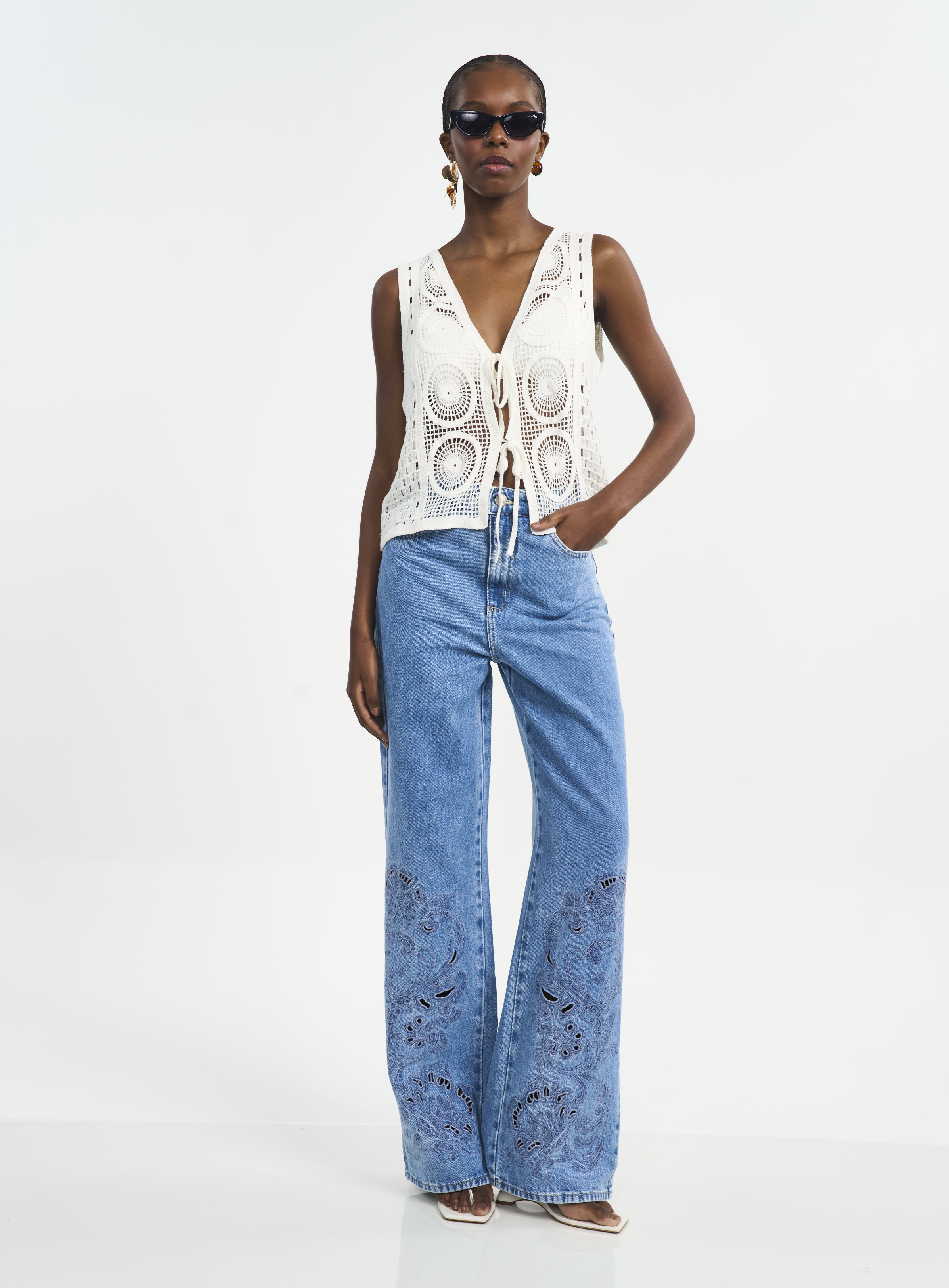 CALÇA JEANS JULIETTE BORDADA 36 INDIGO