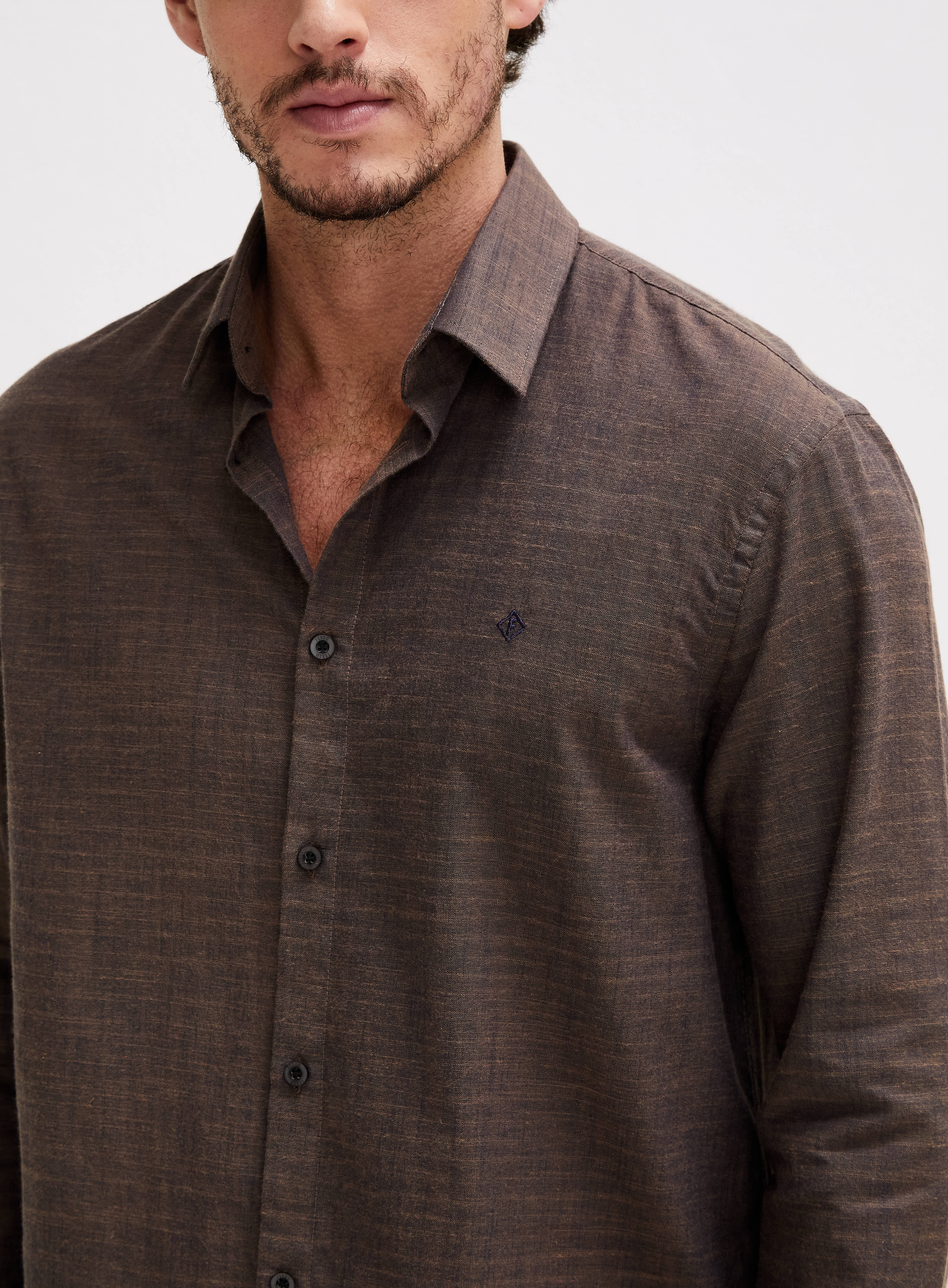 CAMISA RELAX GG MARROM/AZUL