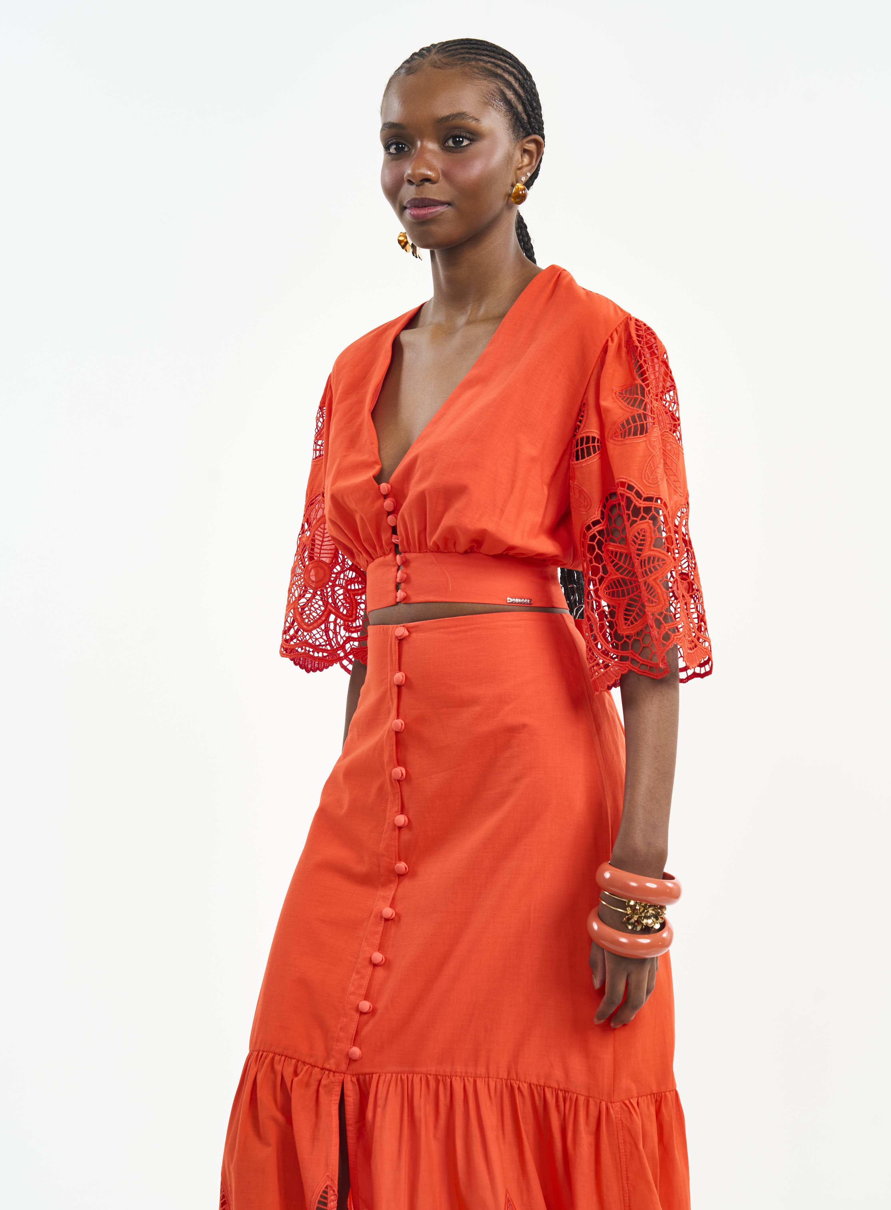 BLUSA BORDADA G LARANJA UCELLO