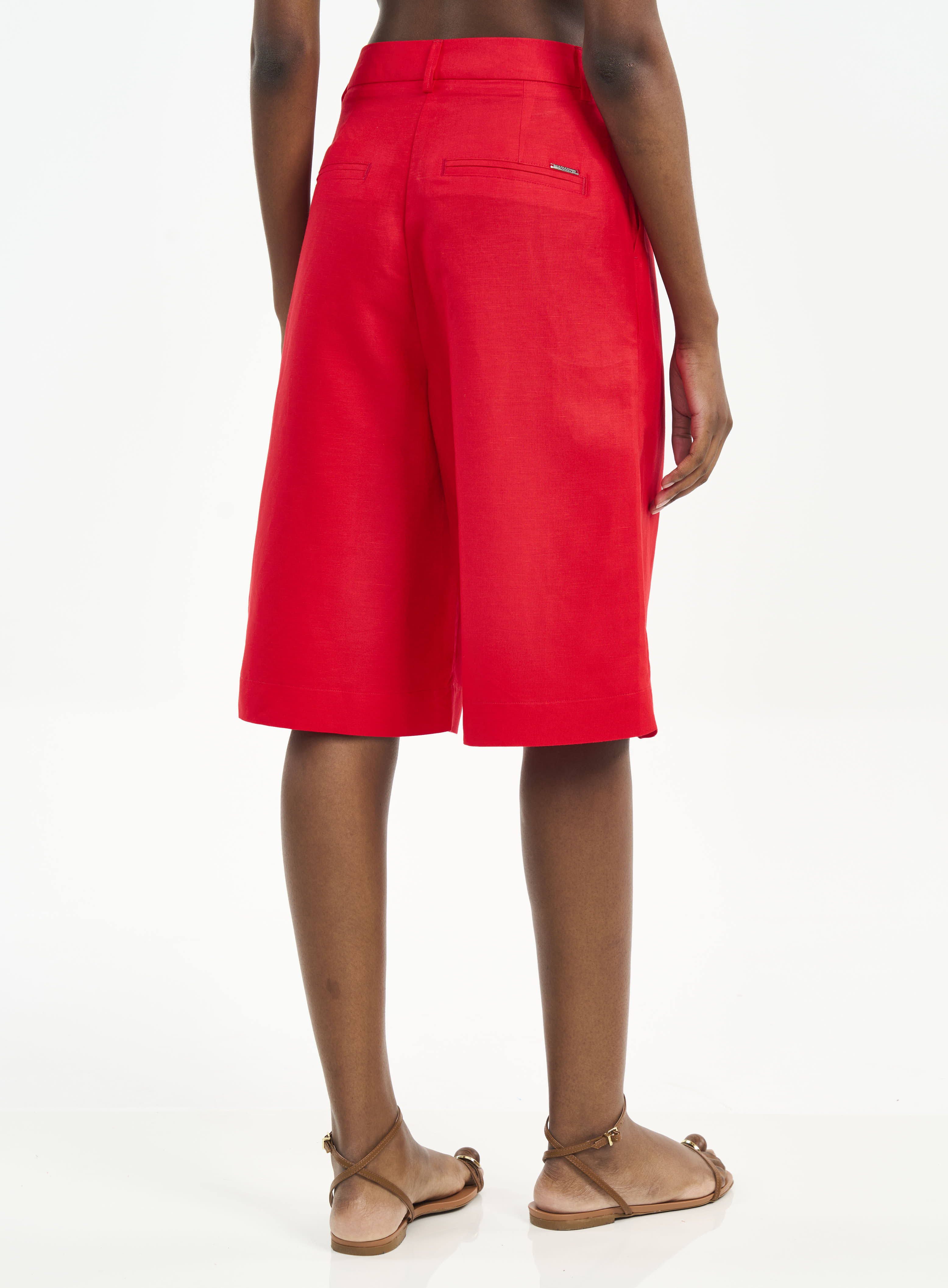 BERMUDA LINHO M VERMELHO LUXURY