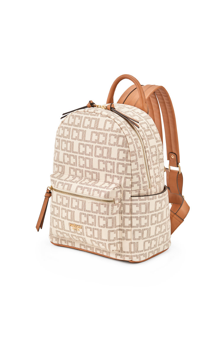 MOCHILA COLCCI FEM MONOGRAMA U CARAMELO