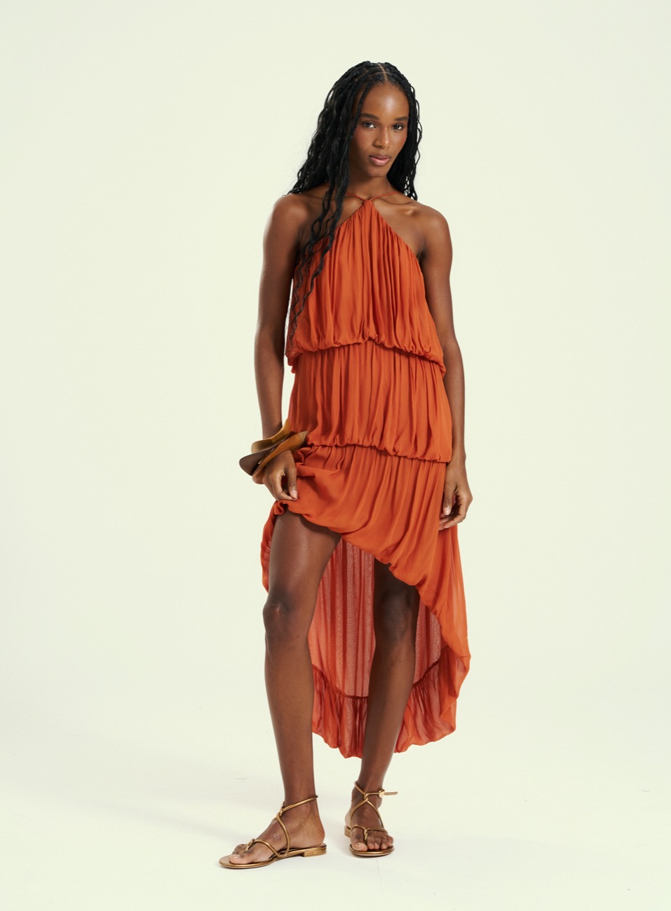 VESTIDO OPEN GG MARROM CARAMEL