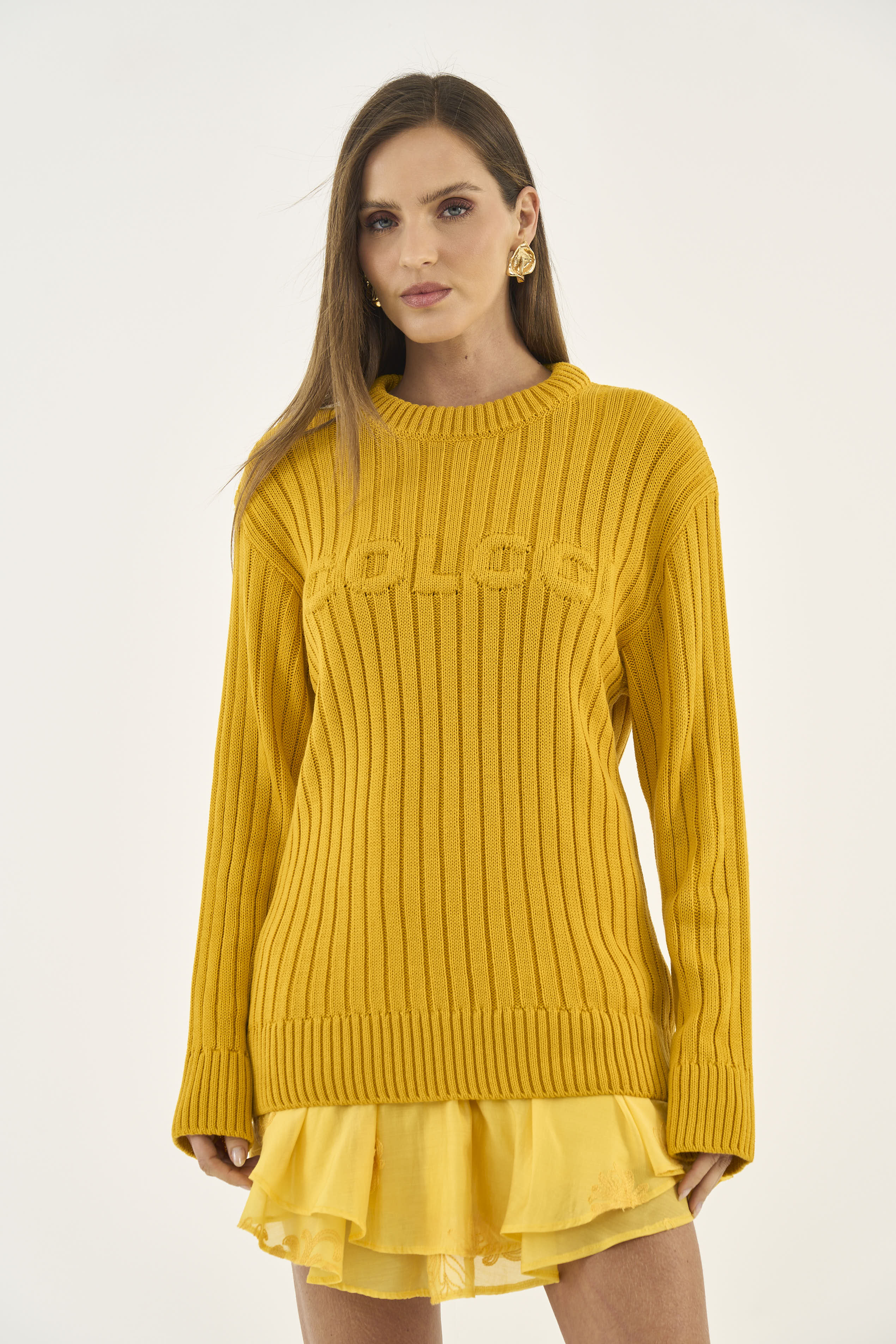 BLUSÃO TRICÔ M AMARELO SUN GLO