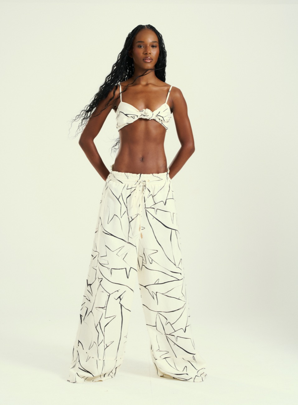 CALÇA LINHO ESTAMPADA G CONTEMP.LIN.OFF