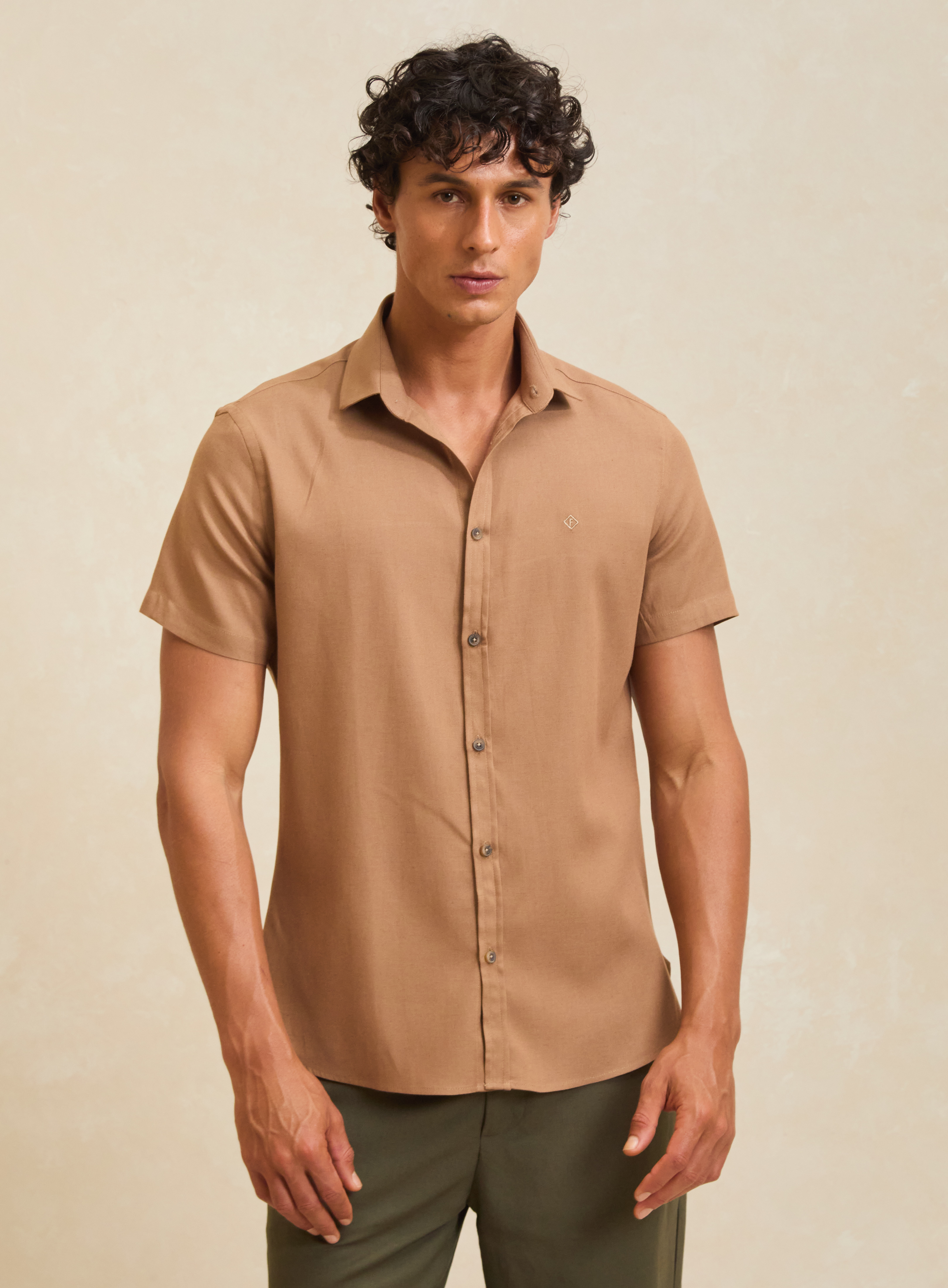 CAMISA LINHO ST BARTHS G MARROM TIMUR