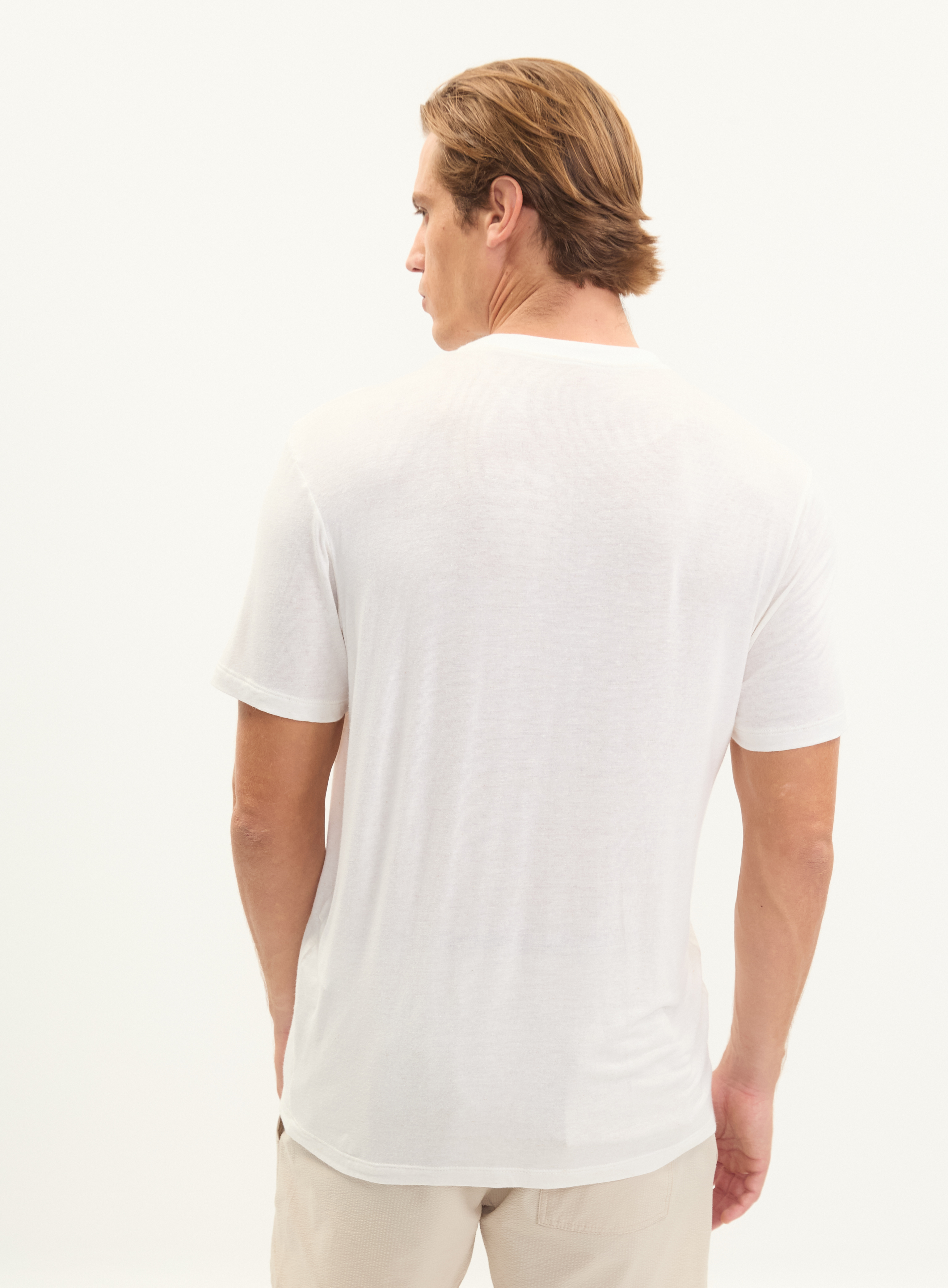 CAMISETA LINHO G BEGE/OFF