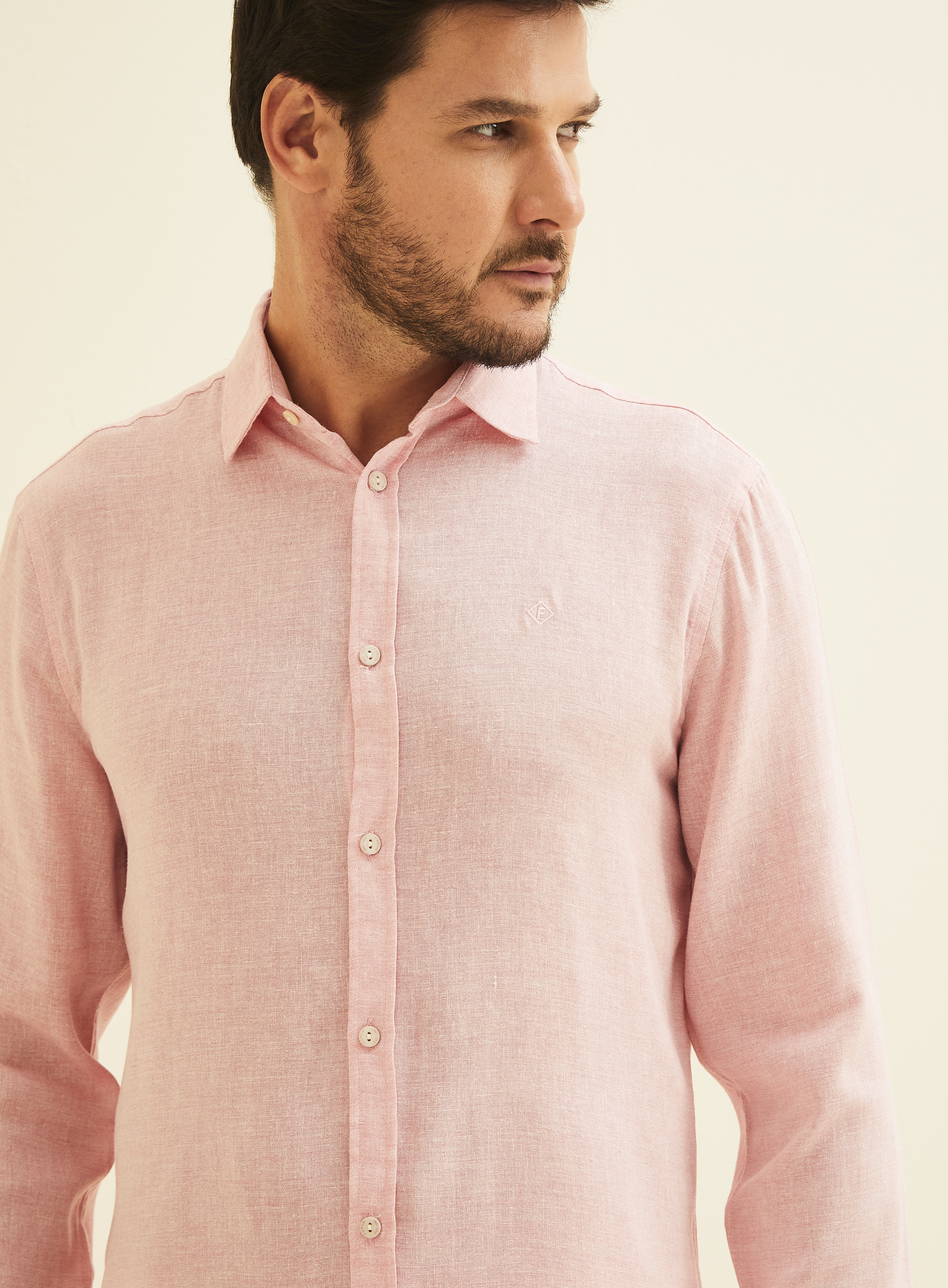 CAMISA LINHO ST BARTHS M ROSA/OFF