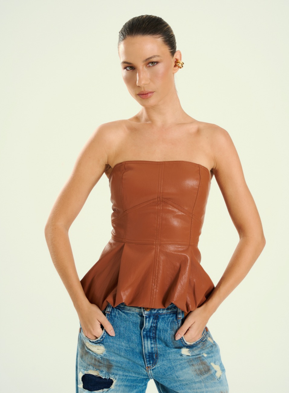 BLUSA OPEN M MARROM CHEASTNU