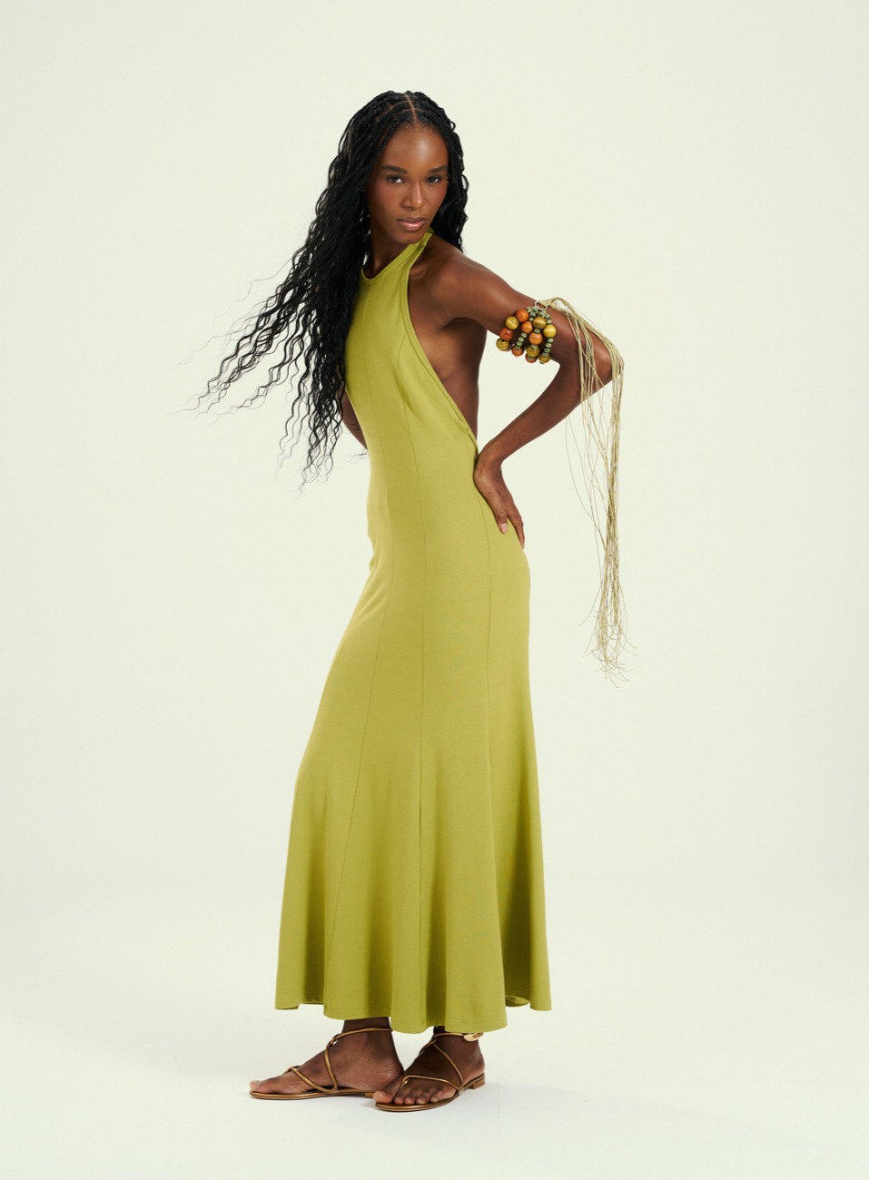 VESTIDO OPEN GG VERDE LEMON GRA